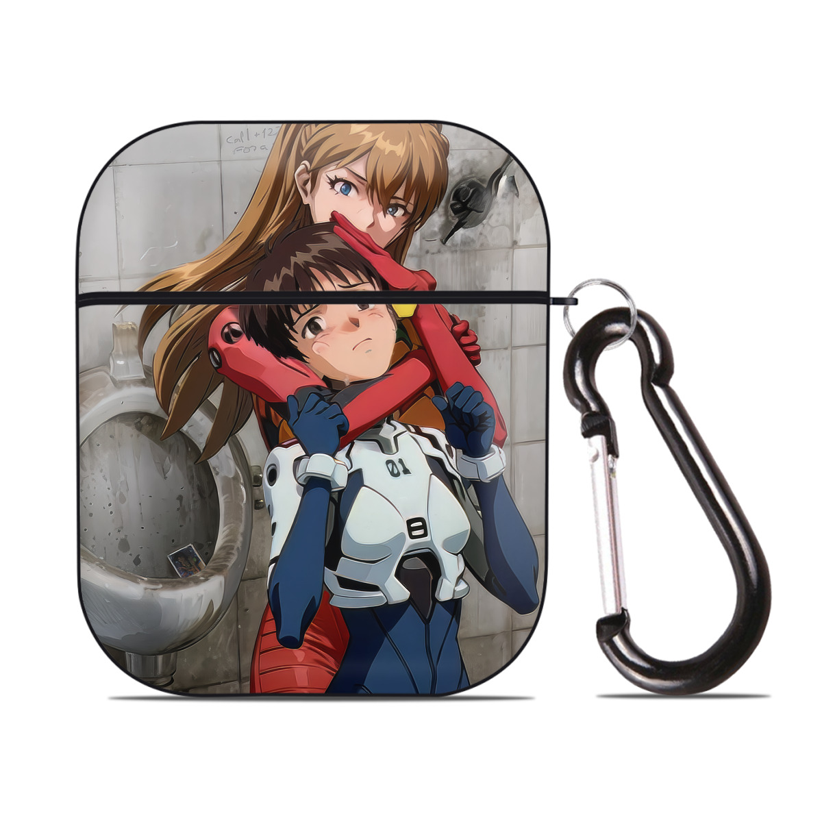 （画像用） EVA 新世紀エヴァンゲリオン AirPods 第2世代保護ケース ハードシェル ブラック 耐衝撃・防指紋・カラビナ付き