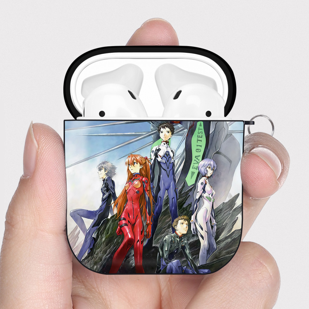 （画像用） EVA 新世紀エヴァンゲリオン AirPods 第2世代保護ケース ハードシェル ブラック 耐衝撃・防指紋・カラビナ付き