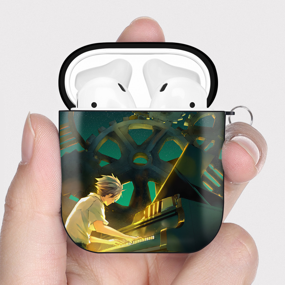 （画像用） EVA 新世紀エヴァンゲリオン AirPods 第2世代保護ケース ハードシェル ブラック 耐衝撃・防指紋・カラビナ付き