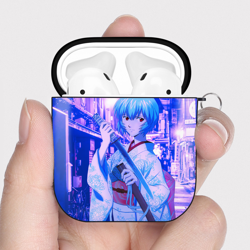 （画像用） EVA 新世紀エヴァンゲリオン AirPods 第2世代保護ケース ハードシェル ブラック 耐衝撃・防指紋・カラビナ付き