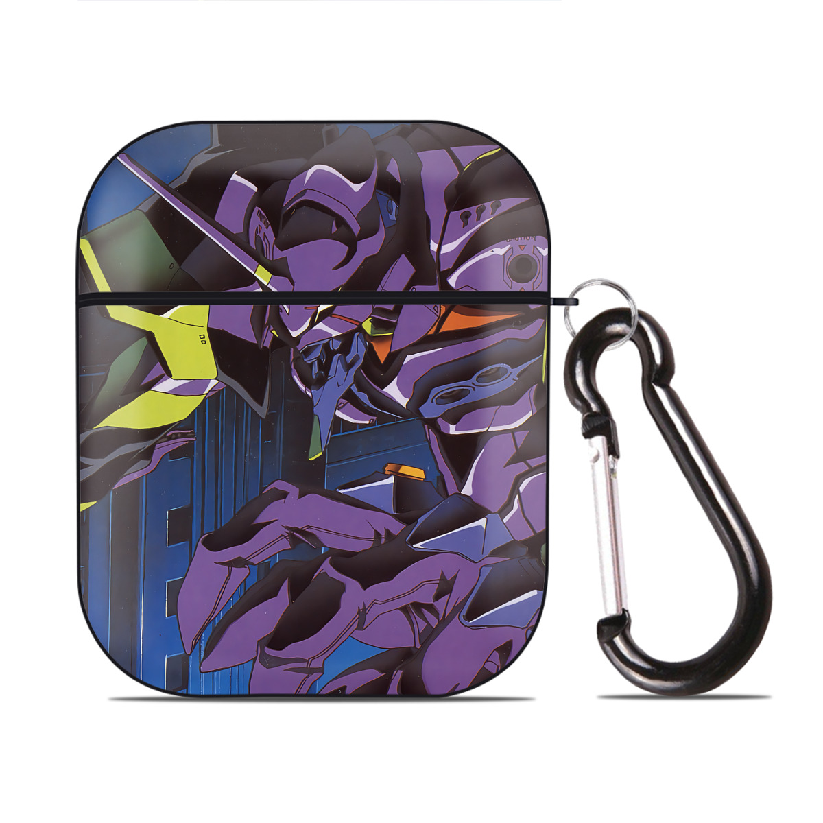 （画像用） EVA 新世紀エヴァンゲリオン AirPods 第2世代保護ケース ハードシェル ブラック 耐衝撃・防指紋・カラビナ付き
