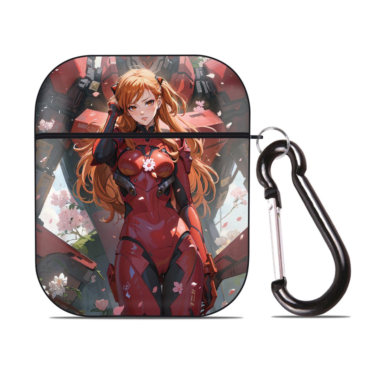 （画像用） EVA 新世紀エヴァンゲリオン AirPods 第2世代保護ケース ハードシェル ブラック 耐衝撃・防指紋・カラビナ付き