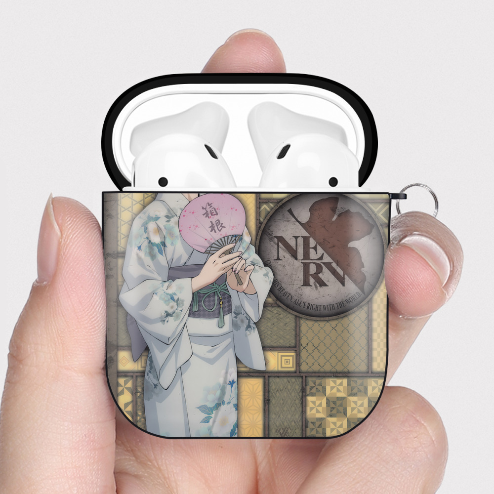 （画像用） EVA 新世紀エヴァンゲリオン AirPods 第2世代保護ケース ハードシェル ブラック 耐衝撃・防指紋・カラビナ付き