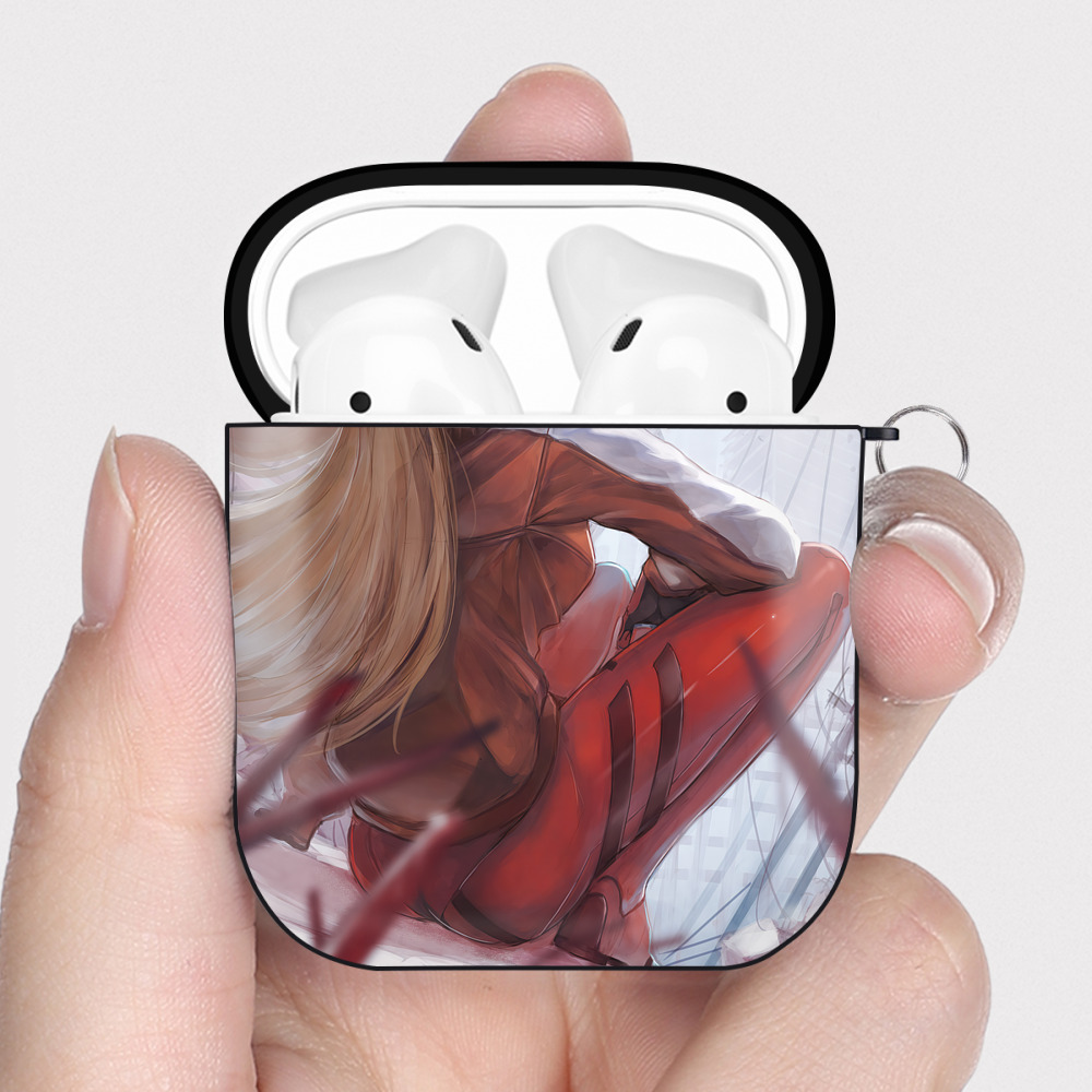 （画像用） EVA 新世紀エヴァンゲリオン AirPods 第2世代保護ケース ハードシェル ブラック 耐衝撃・防指紋・カラビナ付き