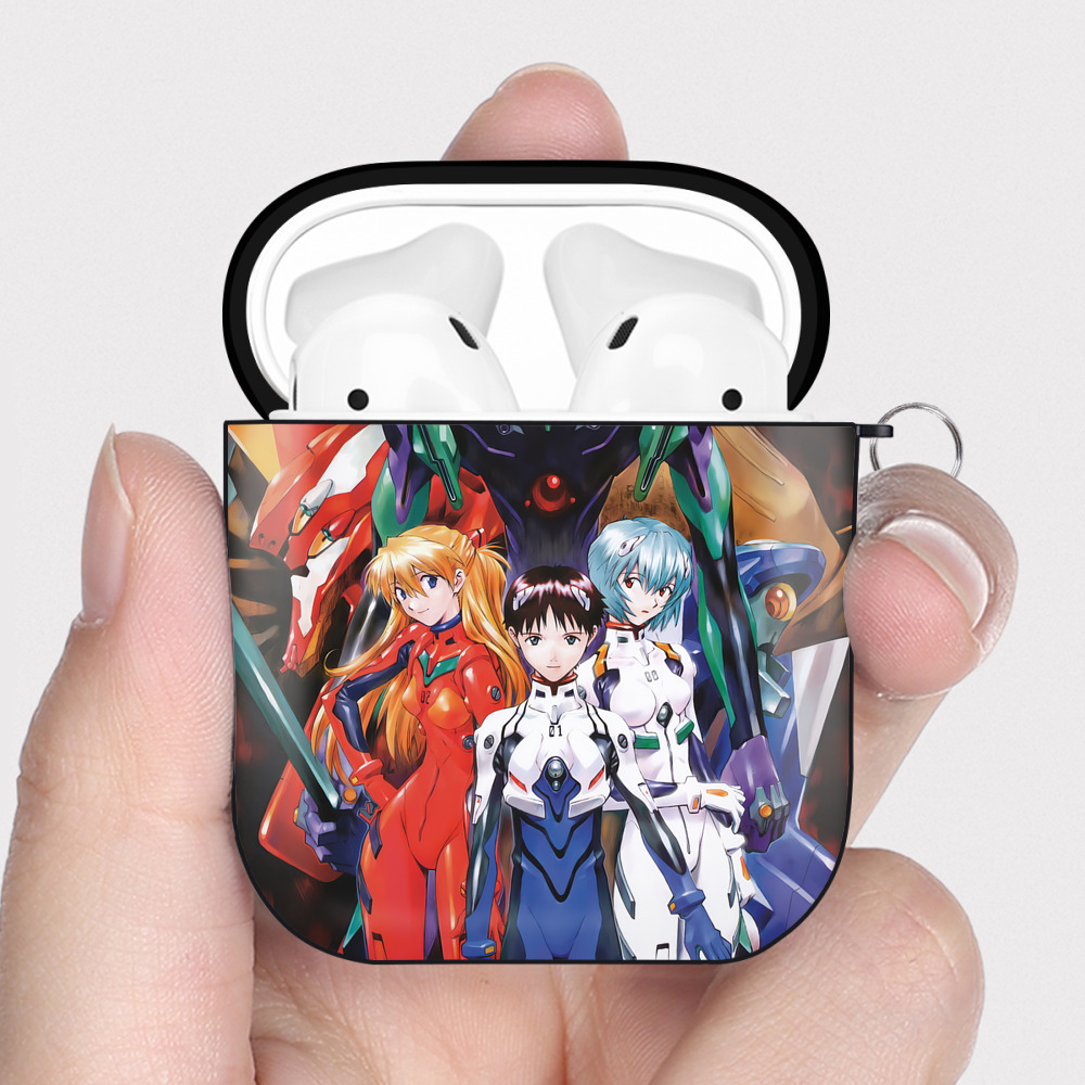 （画像用） EVA 新世紀エヴァンゲリオン AirPods 第2世代保護ケース ハードシェル ブラック 耐衝撃・防指紋・カラビナ付き