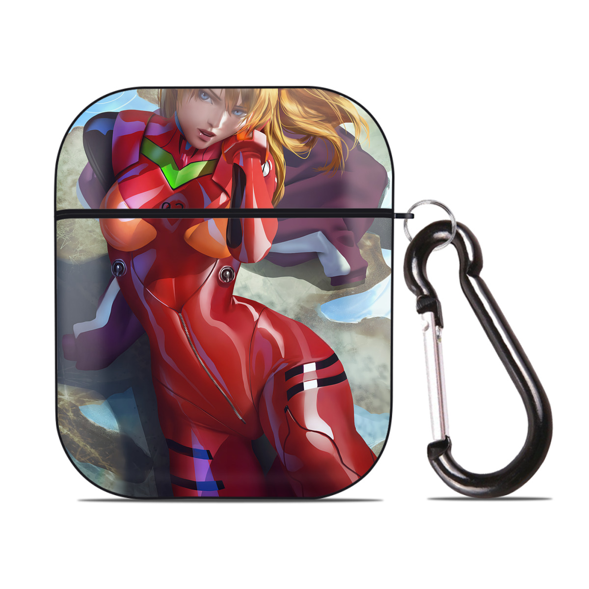 （画像用） EVA 新世紀エヴァンゲリオン AirPods 第2世代保護ケース ハードシェル ブラック 耐衝撃・防指紋・カラビナ付き