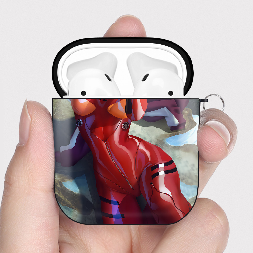 （画像用） EVA 新世紀エヴァンゲリオン AirPods 第2世代保護ケース ハードシェル ブラック 耐衝撃・防指紋・カラビナ付き