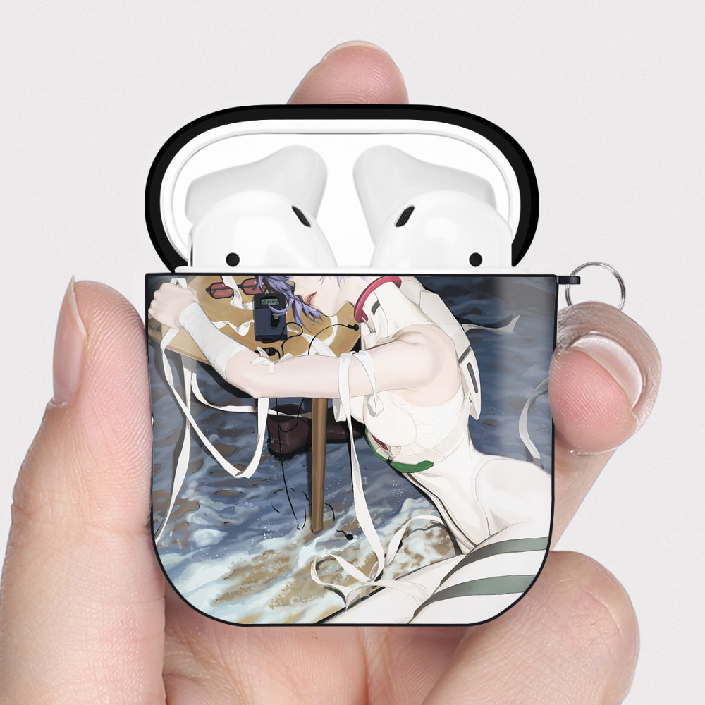 （画像用） EVA 新世紀エヴァンゲリオン AirPods 第2世代保護ケース ハードシェル ブラック 耐衝撃・防指紋・カラビナ付き