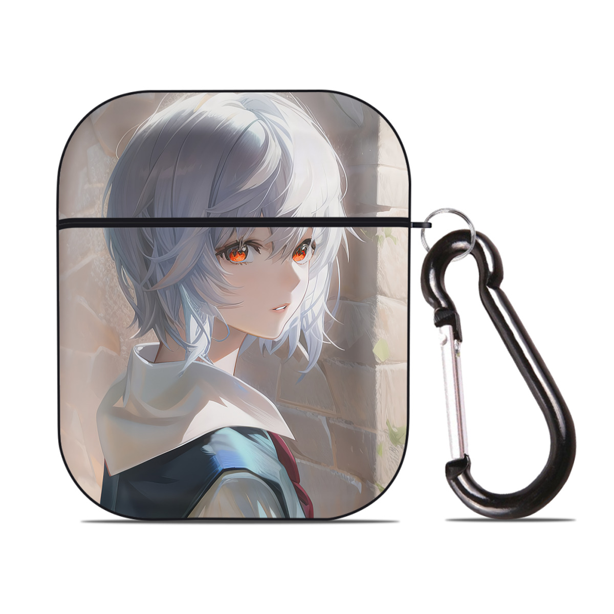 （画像用） EVA 新世紀エヴァンゲリオン AirPods 第2世代保護ケース ハードシェル ブラック 耐衝撃・防指紋・カラビナ付き