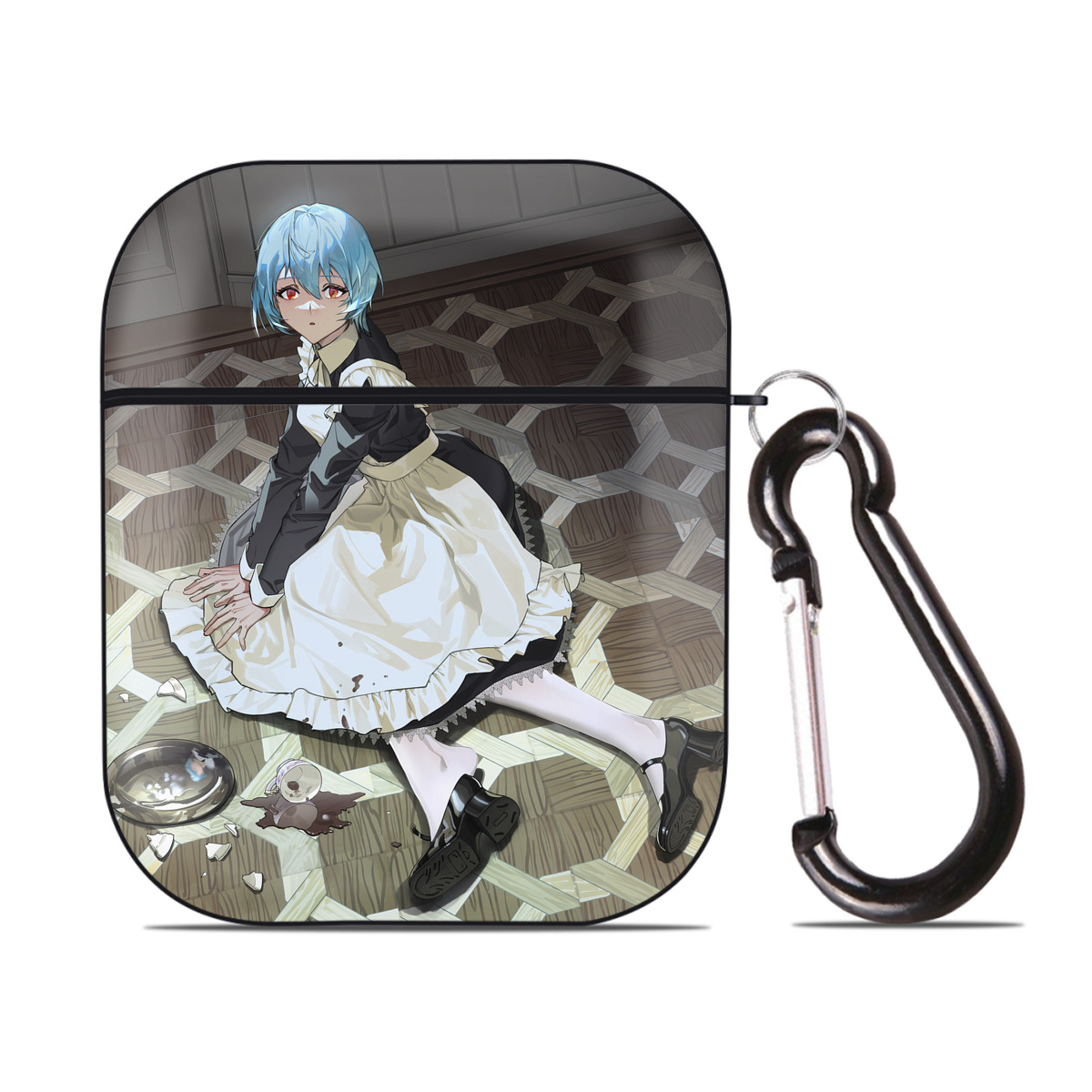 （画像用） EVA 新世紀エヴァンゲリオン AirPods 第2世代保護ケース ハードシェル ブラック 耐衝撃・防指紋・カラビナ付き