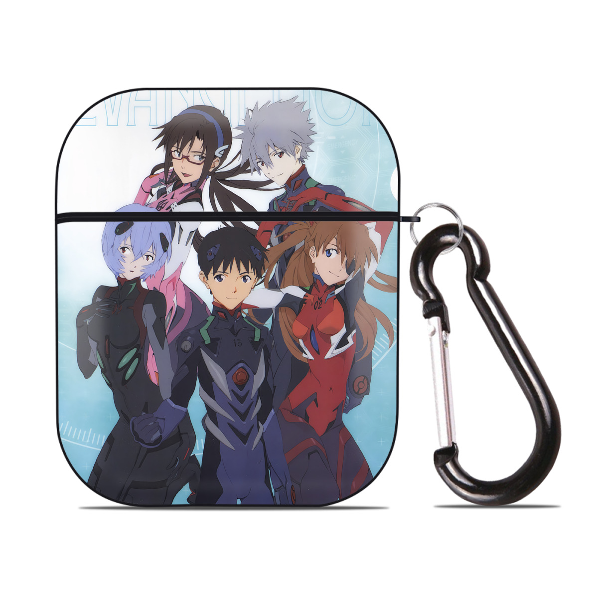 （画像用） EVA 新世紀エヴァンゲリオン AirPods 第2世代保護ケース ハードシェル ブラック 耐衝撃・防指紋・カラビナ付き
