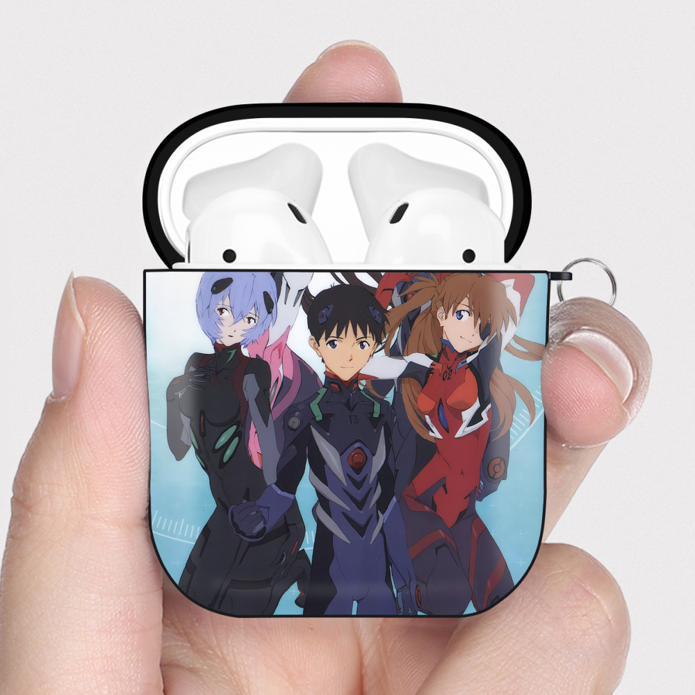 （画像用） EVA 新世紀エヴァンゲリオン AirPods 第2世代保護ケース ハードシェル ブラック 耐衝撃・防指紋・カラビナ付き
