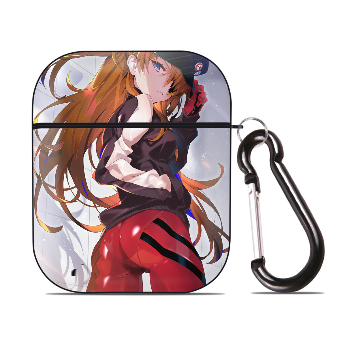 （画像用） EVA 新世紀エヴァンゲリオン AirPods 第2世代保護ケース ハードシェル ブラック 耐衝撃・防指紋・カラビナ付き