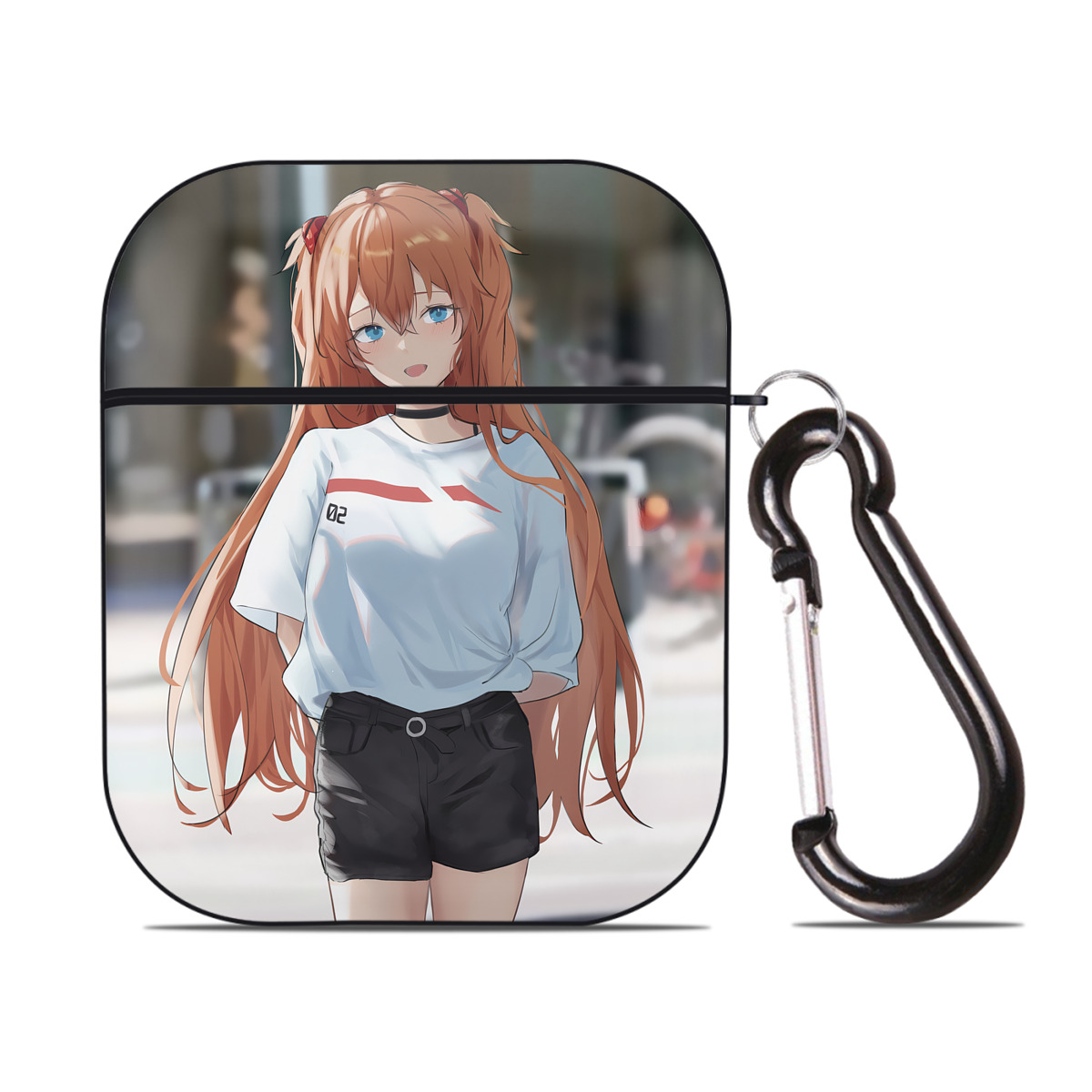 （画像用） EVA 新世紀エヴァンゲリオン AirPods 第2世代保護ケース ハードシェル ブラック 耐衝撃・防指紋・カラビナ付き