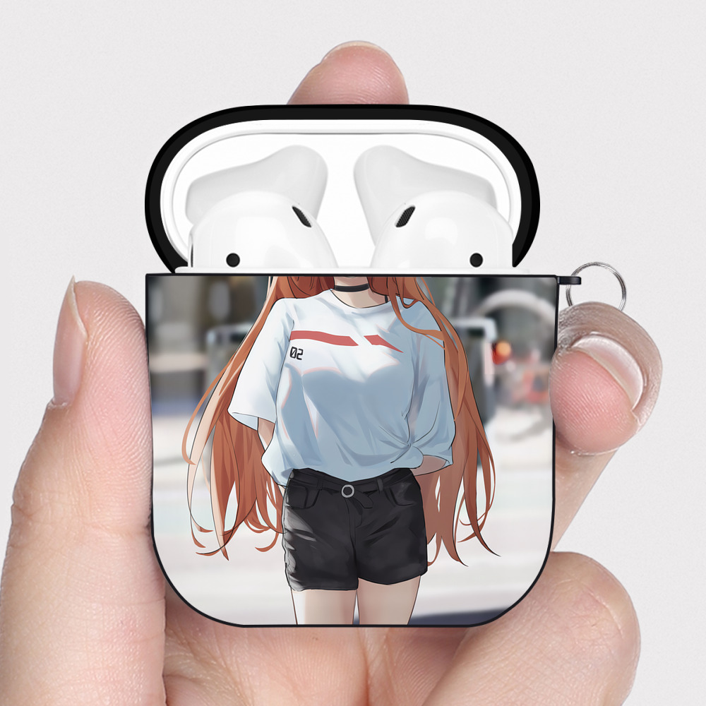 （画像用） EVA 新世紀エヴァンゲリオン AirPods 第2世代保護ケース ハードシェル ブラック 耐衝撃・防指紋・カラビナ付き