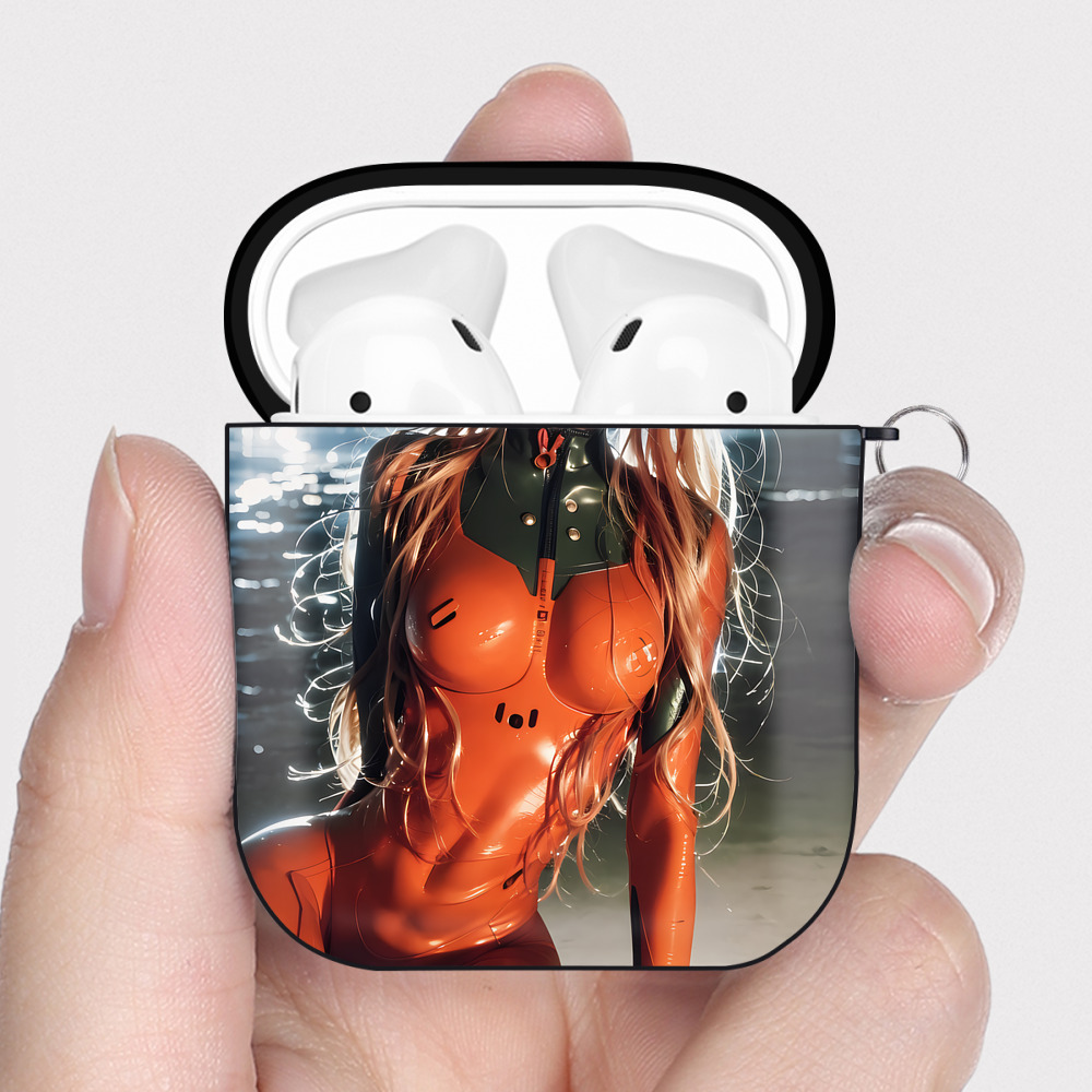 （画像用） EVA 新世紀エヴァンゲリオン AirPods 第2世代保護ケース ハードシェル ブラック 耐衝撃・防指紋・カラビナ付き