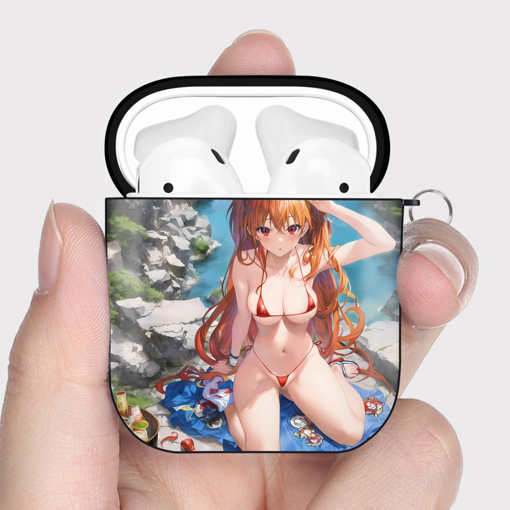 （画像用） EVA 新世紀エヴァンゲリオン AirPods 第2世代保護ケース ハードシェル ブラック 耐衝撃・防指紋・カラビナ付き
