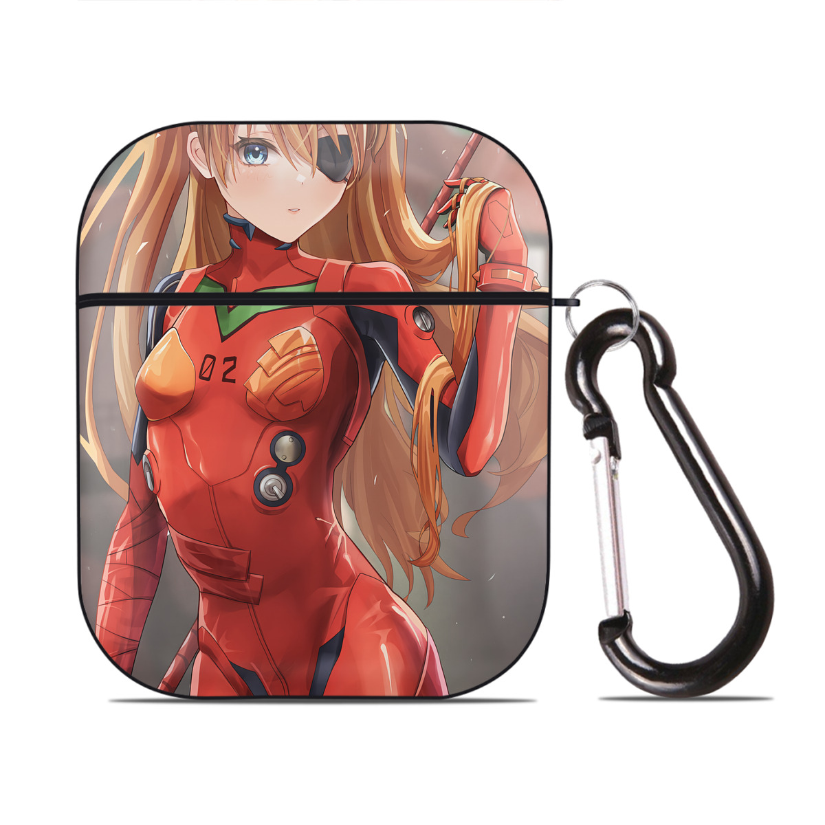 （画像用） EVA 新世紀エヴァンゲリオン AirPods 第2世代保護ケース ハードシェル ブラック 耐衝撃・防指紋・カラビナ付き