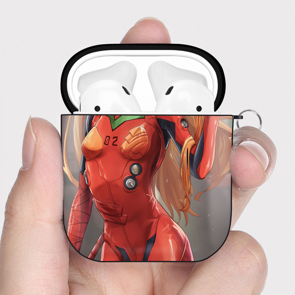 （画像用） EVA 新世紀エヴァンゲリオン AirPods 第2世代保護ケース ハードシェル ブラック 耐衝撃・防指紋・カラビナ付き