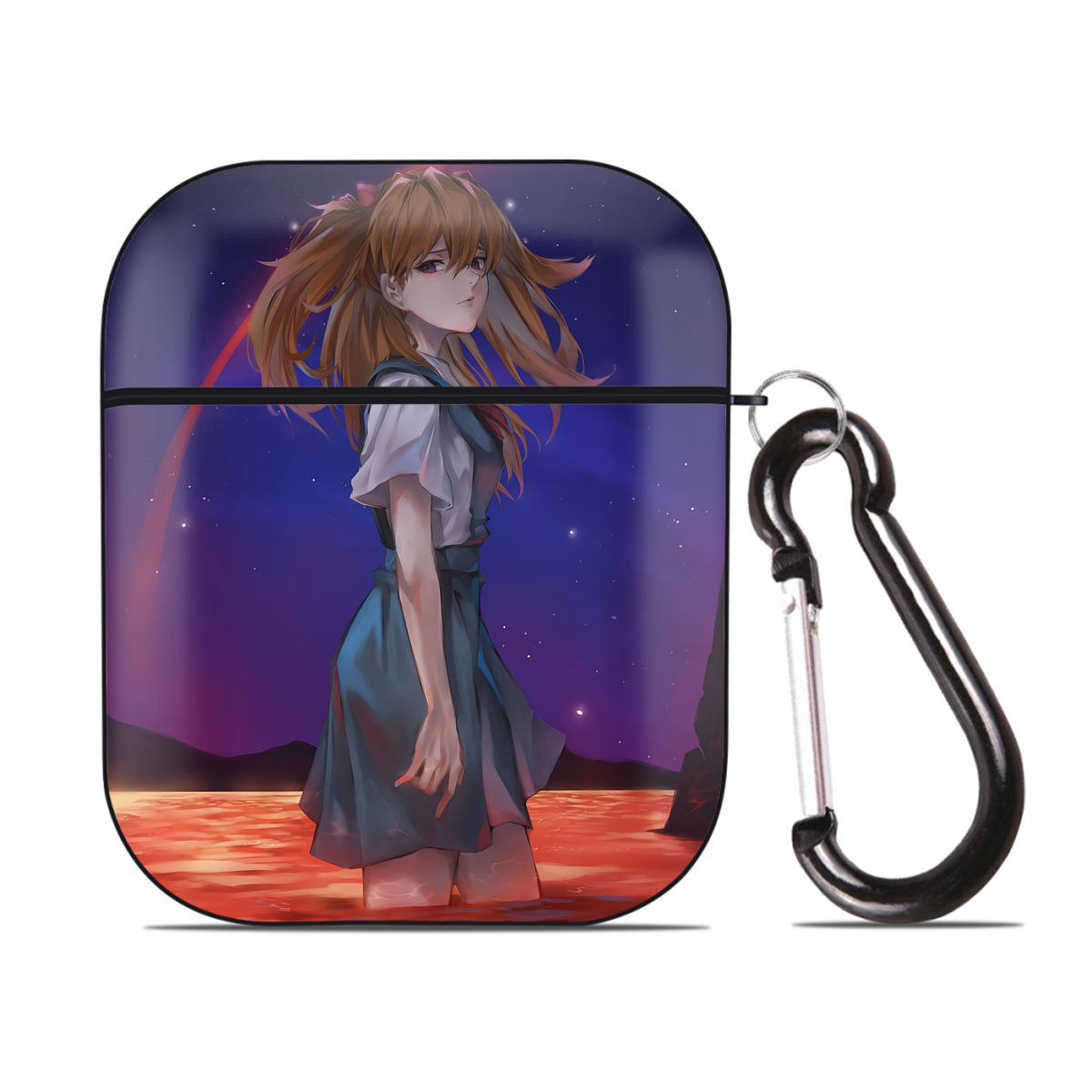 （画像用） EVA 新世紀エヴァンゲリオン AirPods 第2世代保護ケース ハードシェル ブラック 耐衝撃・防指紋・カラビナ付き