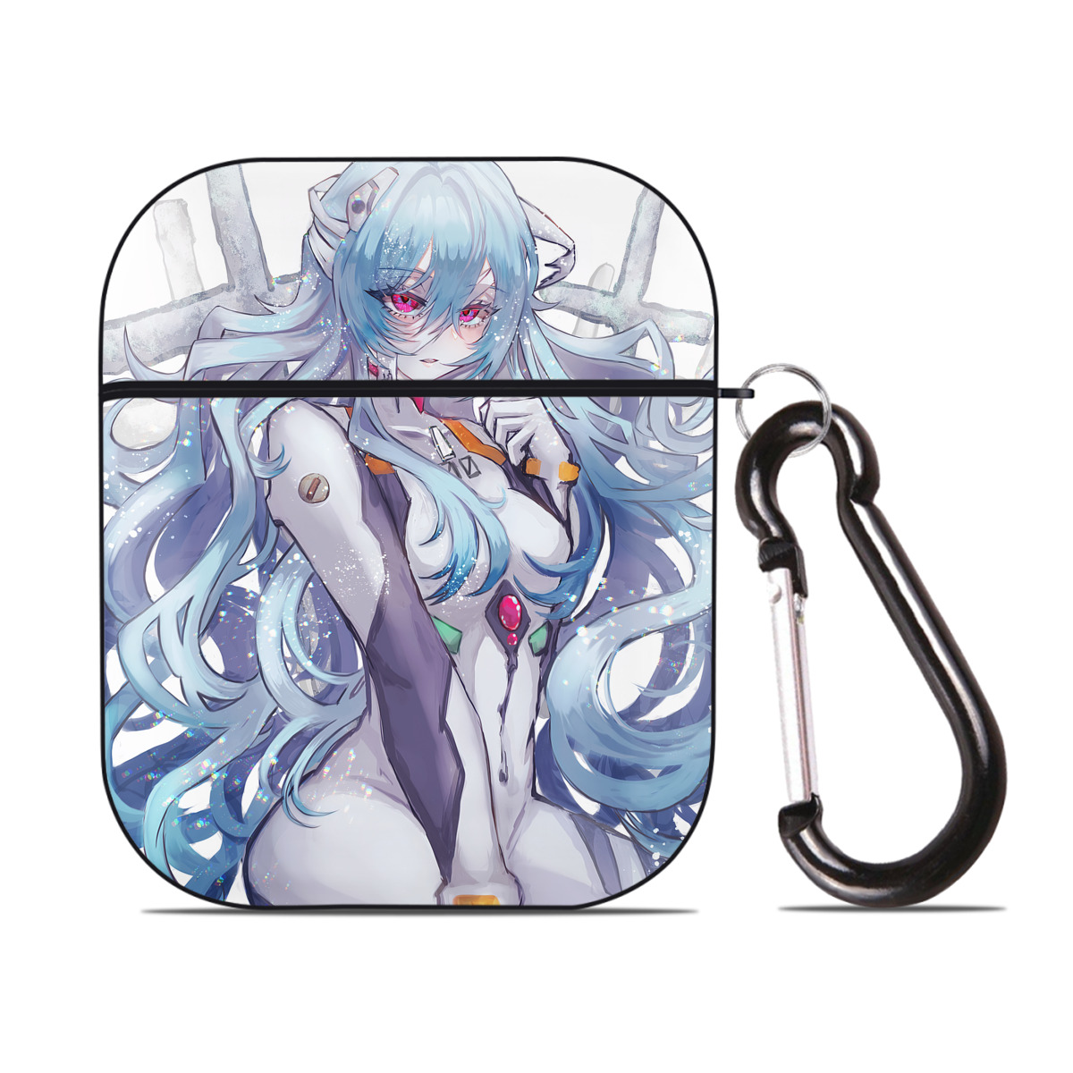 （画像用） EVA 新世紀エヴァンゲリオン AirPods 第2世代保護ケース ハードシェル ブラック 耐衝撃・防指紋・カラビナ付き