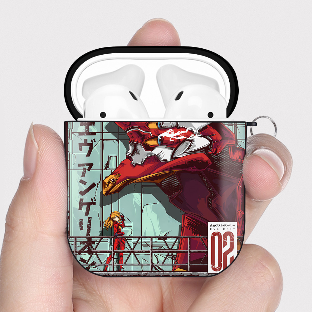 （画像用） EVA 新世紀エヴァンゲリオン AirPods 第2世代保護ケース ハードシェル ブラック 耐衝撃・防指紋・カラビナ付き