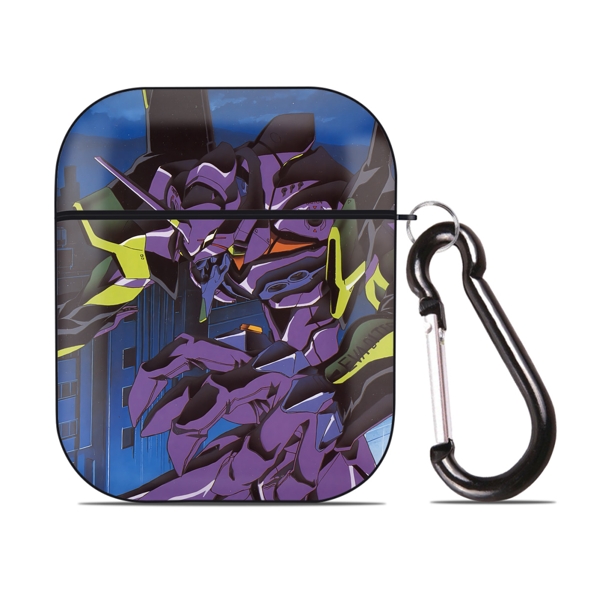 （画像用） EVA 新世紀エヴァンゲリオン AirPods 第2世代保護ケース ハードシェル ブラック 耐衝撃・防指紋・カラビナ付き