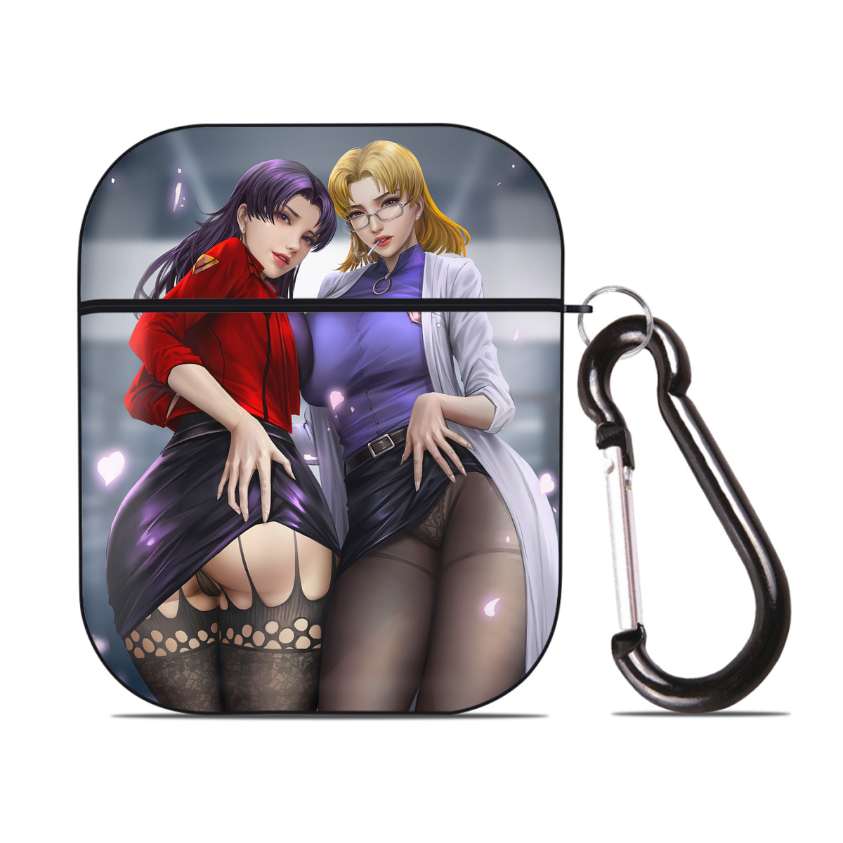 （画像用） EVA 新世紀エヴァンゲリオン AirPods 第2世代保護ケース ハードシェル ブラック 耐衝撃・防指紋・カラビナ付き