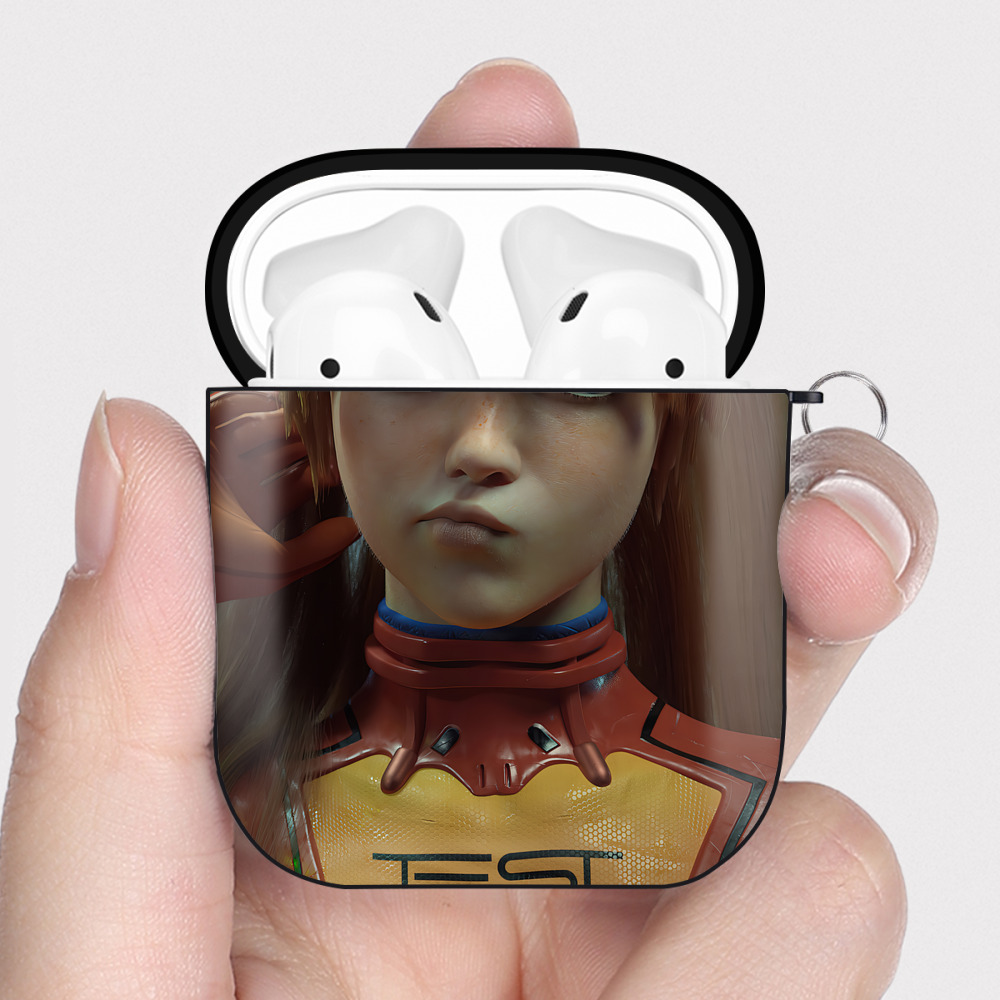 （画像用） EVA 新世紀エヴァンゲリオン AirPods 第2世代保護ケース ハードシェル ブラック 耐衝撃・防指紋・カラビナ付き