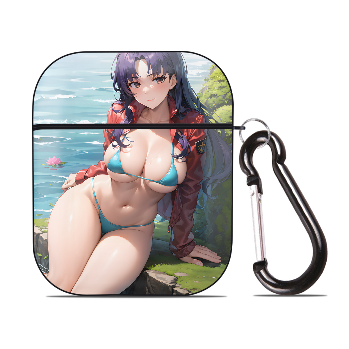 （画像用） EVA 新世紀エヴァンゲリオン AirPods 第2世代保護ケース ハードシェル ブラック 耐衝撃・防指紋・カラビナ付き