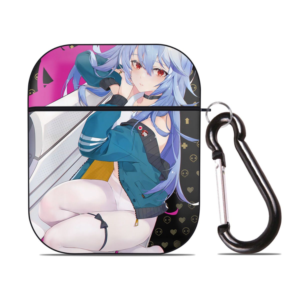 （画像用） EVA 新世紀エヴァンゲリオン AirPods 第2世代保護ケース ハードシェル ブラック 耐衝撃・防指紋・カラビナ付き