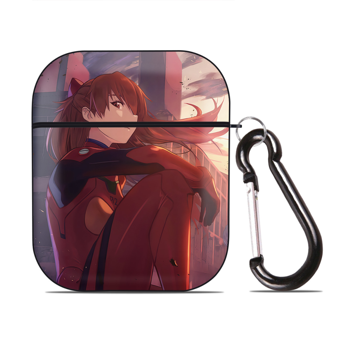 （画像用） EVA 新世紀エヴァンゲリオン AirPods 第2世代保護ケース ハードシェル ブラック 耐衝撃・防指紋・カラビナ付き
