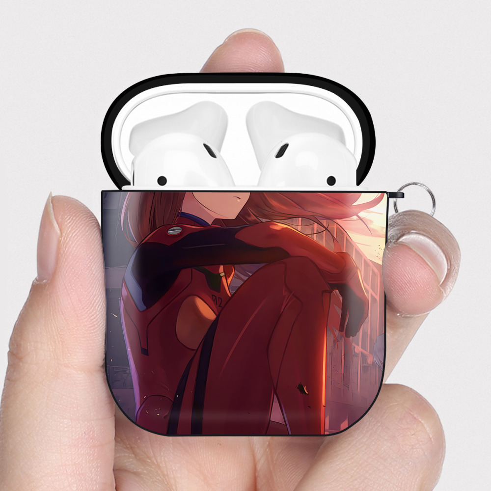 （画像用） EVA 新世紀エヴァンゲリオン AirPods 第2世代保護ケース ハードシェル ブラック 耐衝撃・防指紋・カラビナ付き