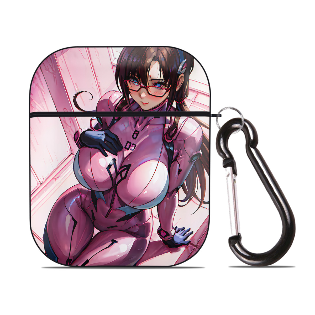 （画像用） EVA 新世紀エヴァンゲリオン AirPods 第2世代保護ケース ハードシェル ブラック 耐衝撃・防指紋・カラビナ付き