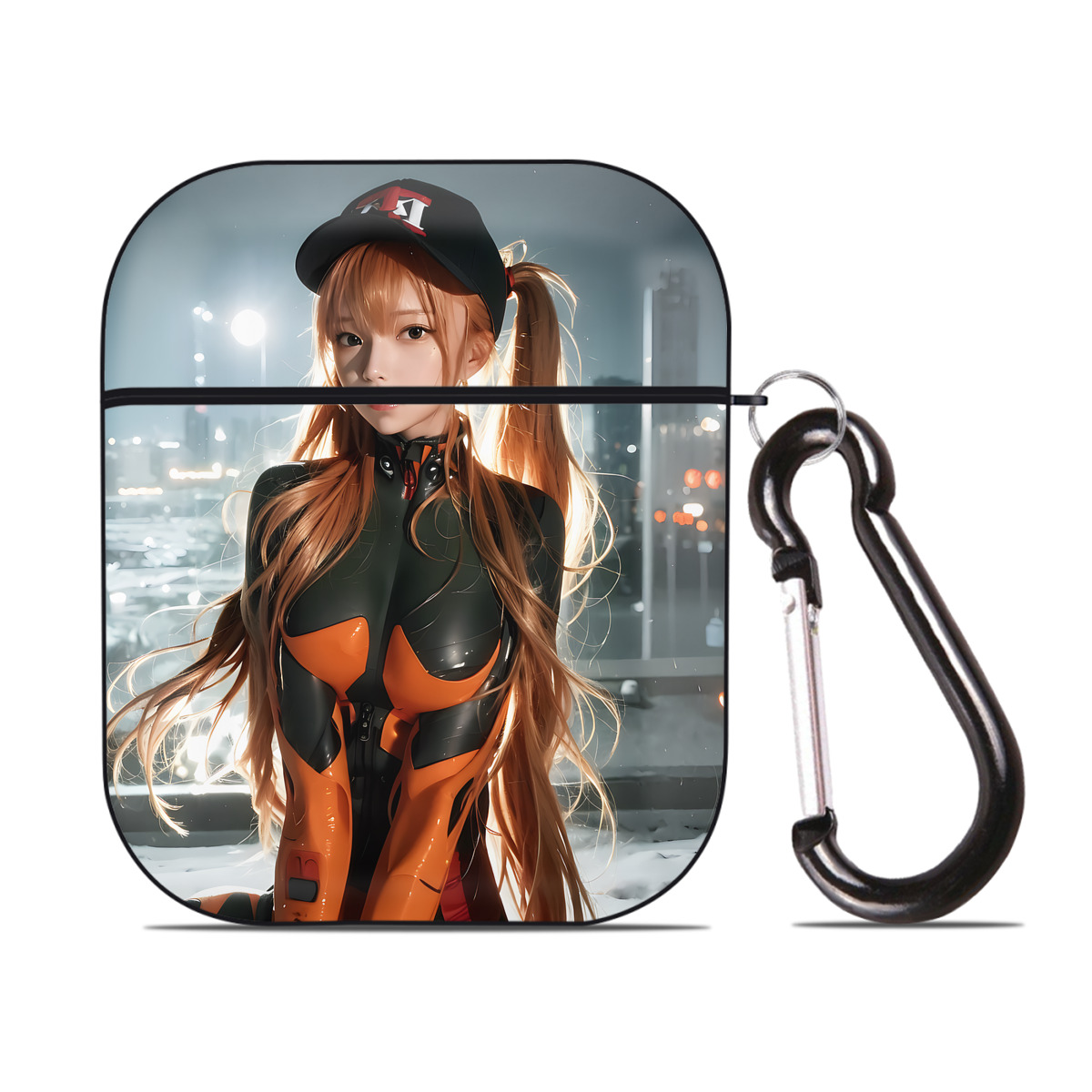 （画像用） EVA 新世紀エヴァンゲリオン AirPods 第2世代保護ケース ハードシェル ブラック 耐衝撃・防指紋・カラビナ付き