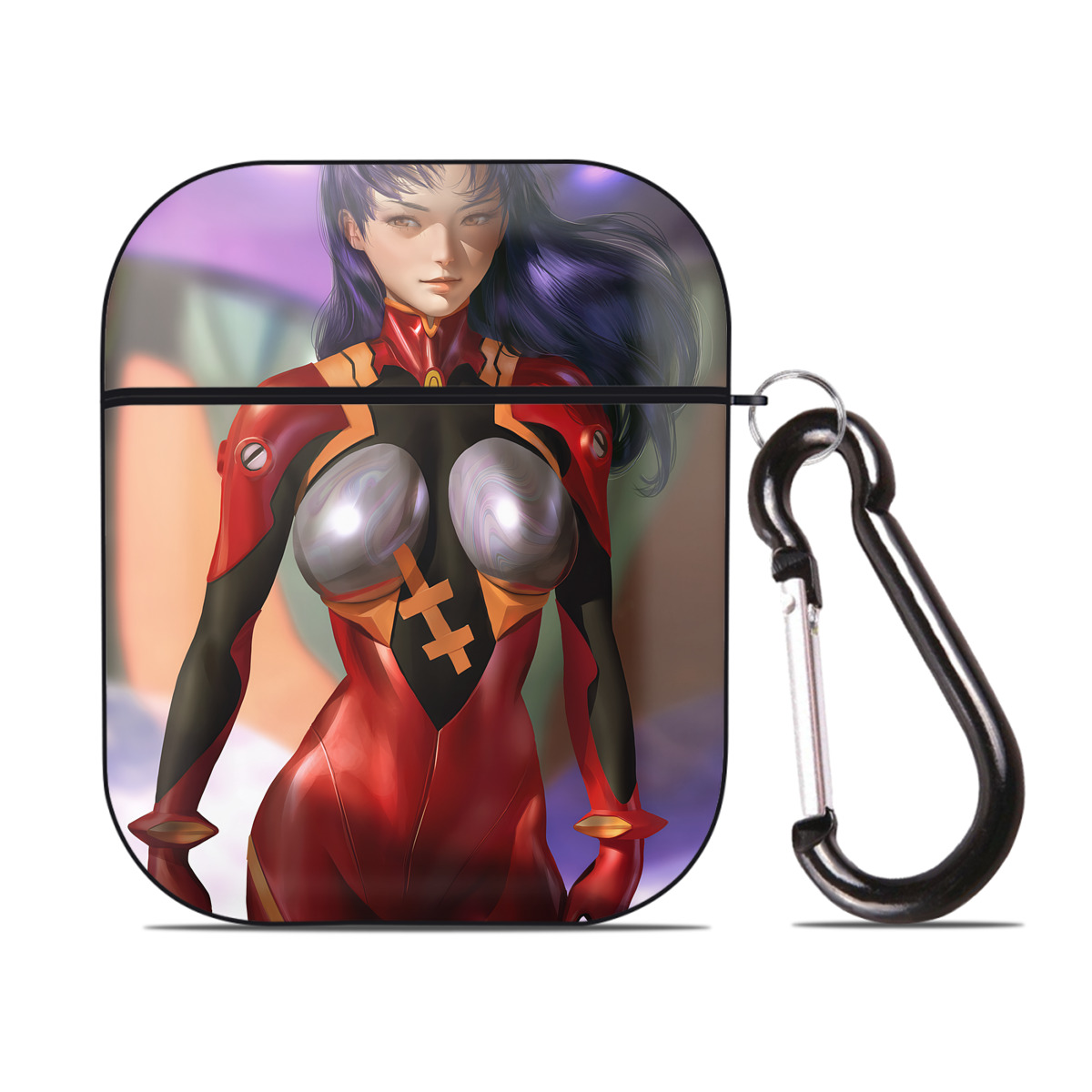 （画像用） EVA 新世紀エヴァンゲリオン AirPods 第2世代保護ケース ハードシェル ブラック 耐衝撃・防指紋・カラビナ付き