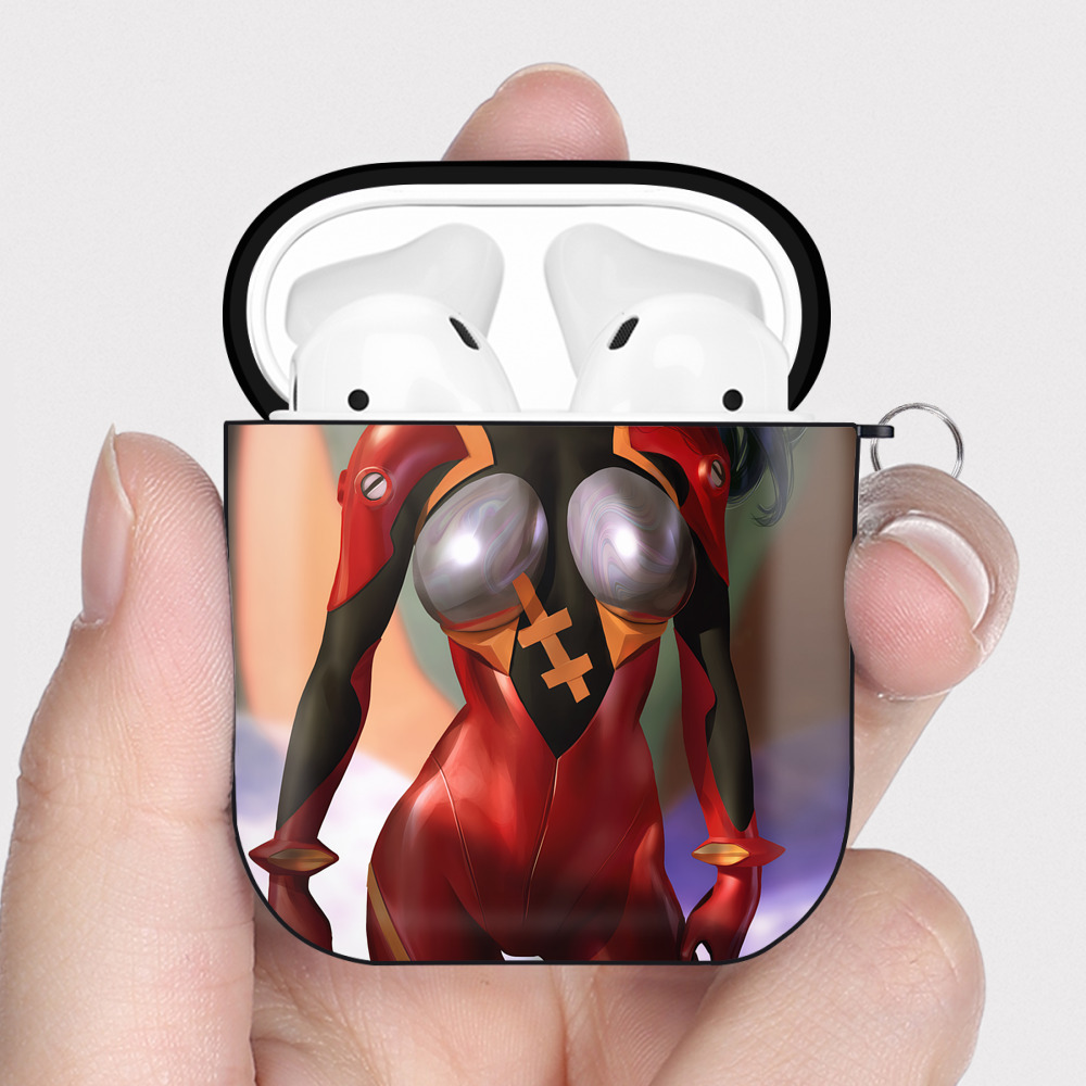 （画像用） EVA 新世紀エヴァンゲリオン AirPods 第2世代保護ケース ハードシェル ブラック 耐衝撃・防指紋・カラビナ付き