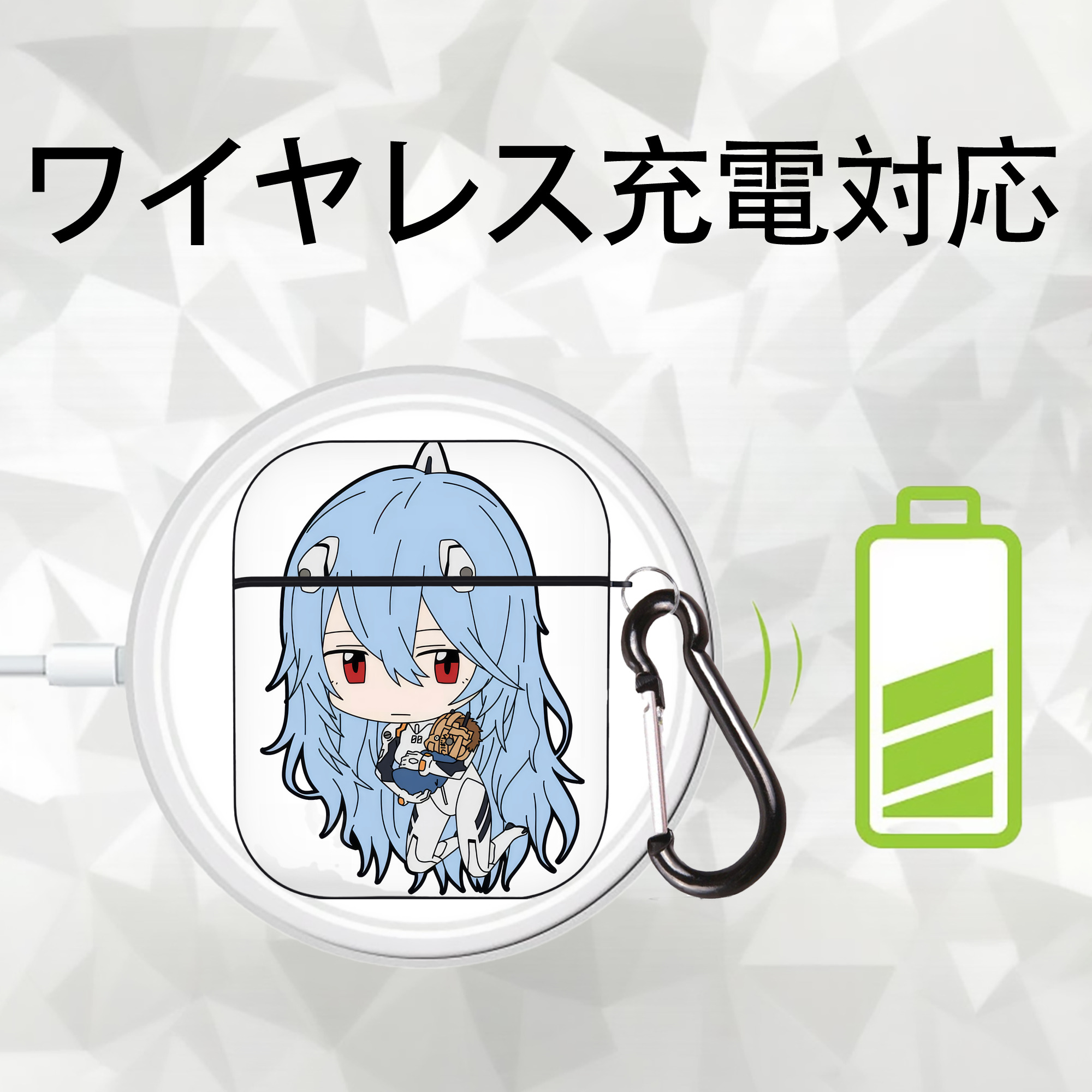 EVA 新世紀エヴァンゲリオン AirPods 第2世代保護ケース ハードシェル ブラック 耐衝撃・防指紋・カラビナ付き