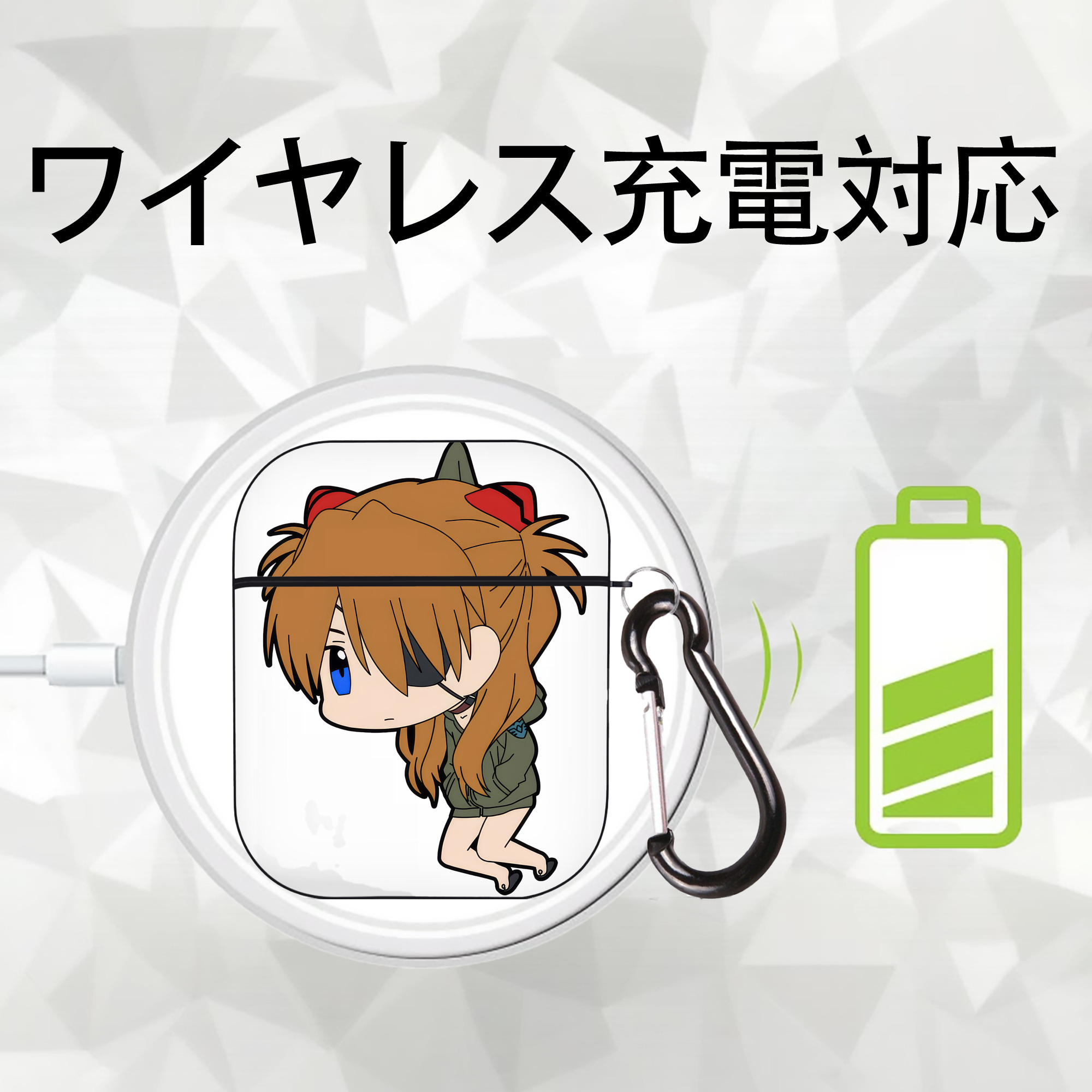 EVA 新世紀エヴァンゲリオン AirPods 第2世代保護ケース ハードシェル ブラック 耐衝撃・防指紋・カラビナ付き