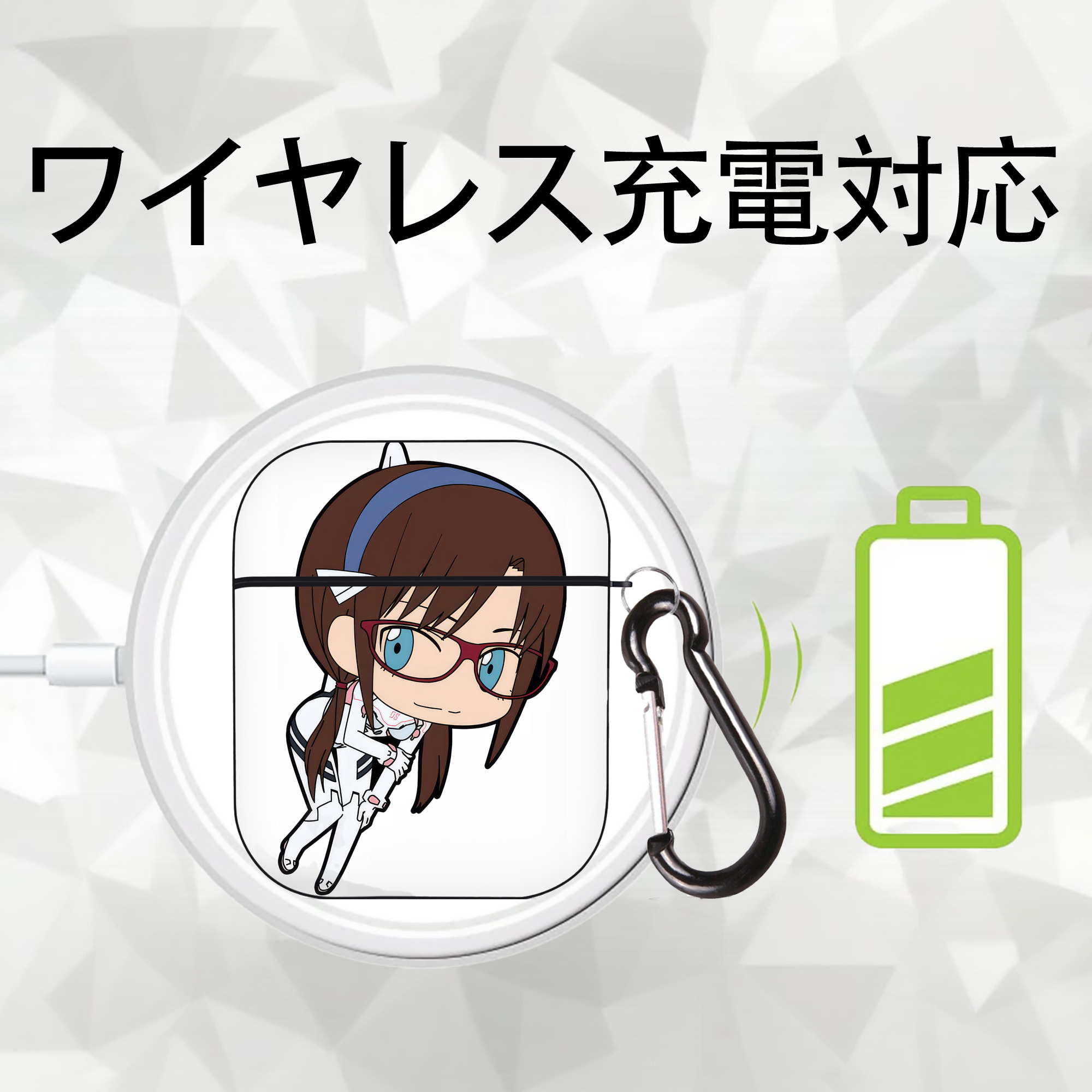 EVA 新世紀エヴァンゲリオン AirPods 第2世代保護ケース ハードシェル ブラック 耐衝撃・防指紋・カラビナ付き