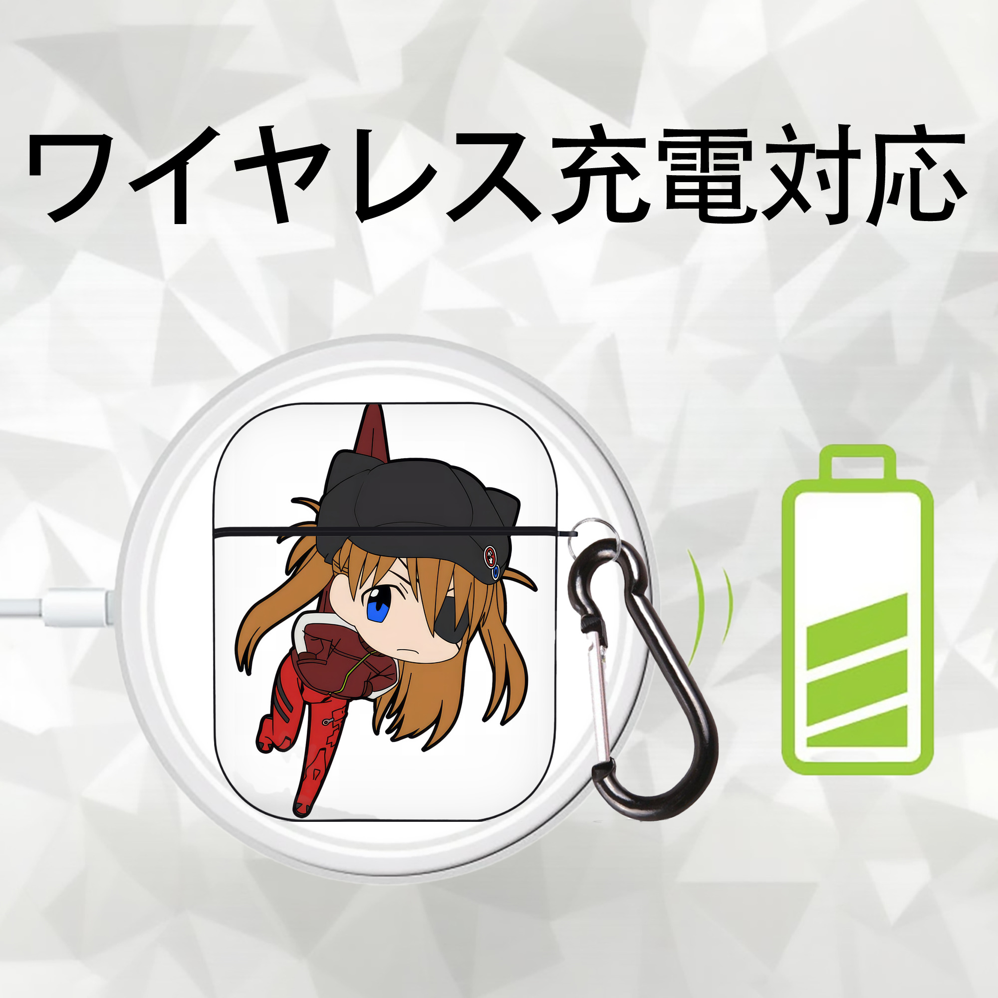 EVA 新世紀エヴァンゲリオン AirPods 第2世代保護ケース ハードシェル ブラック 耐衝撃・防指紋・カラビナ付き