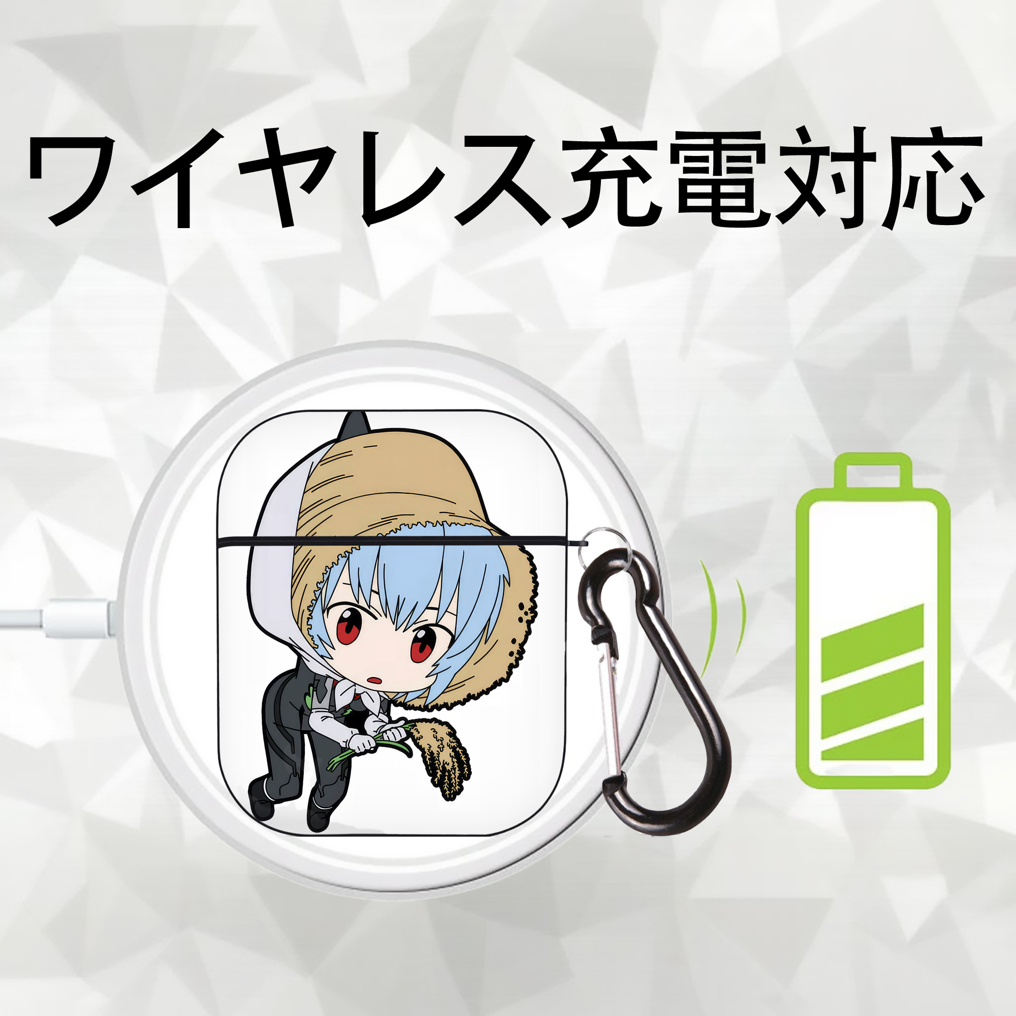 EVA 新世紀エヴァンゲリオン AirPods 第2世代保護ケース ハードシェル ブラック 耐衝撃・防指紋・カラビナ付き