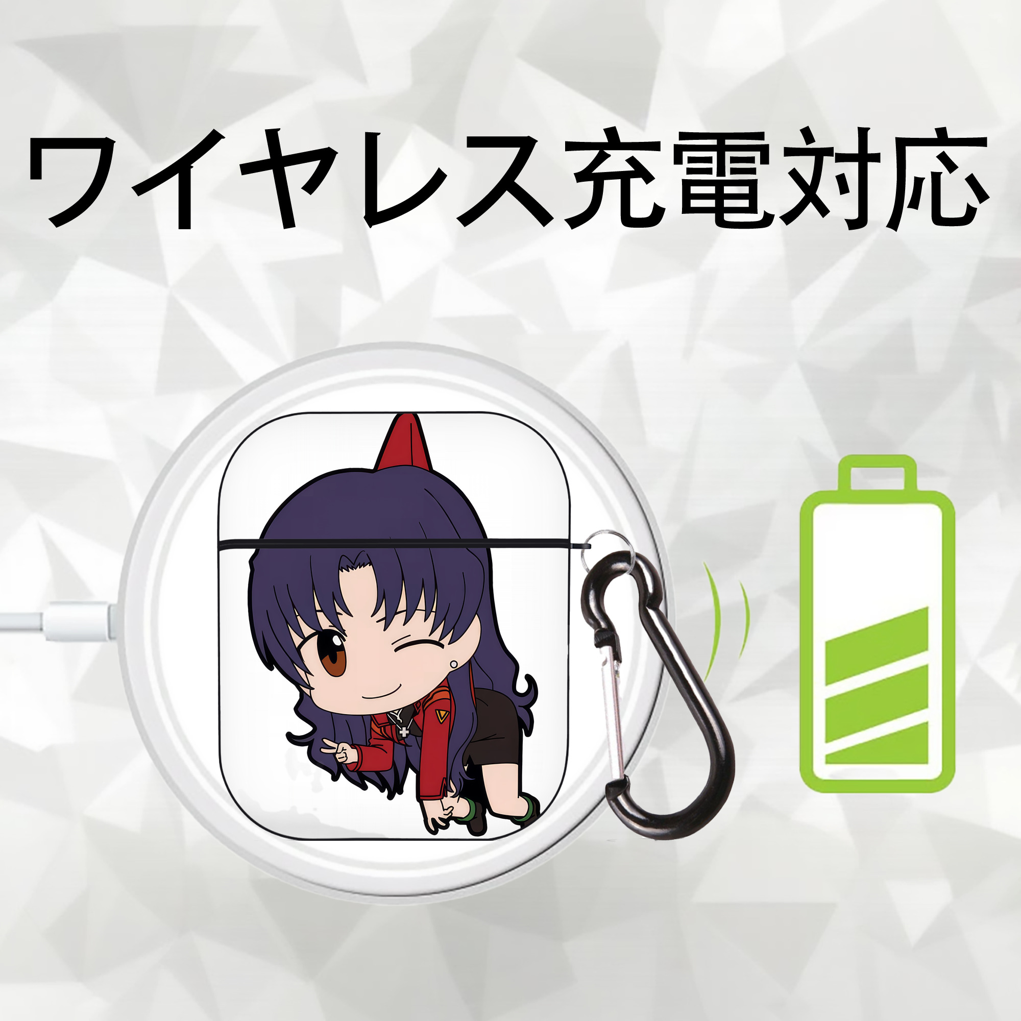 EVA 新世紀エヴァンゲリオン AirPods 第2世代保護ケース ハードシェル ブラック 耐衝撃・防指紋・カラビナ付き