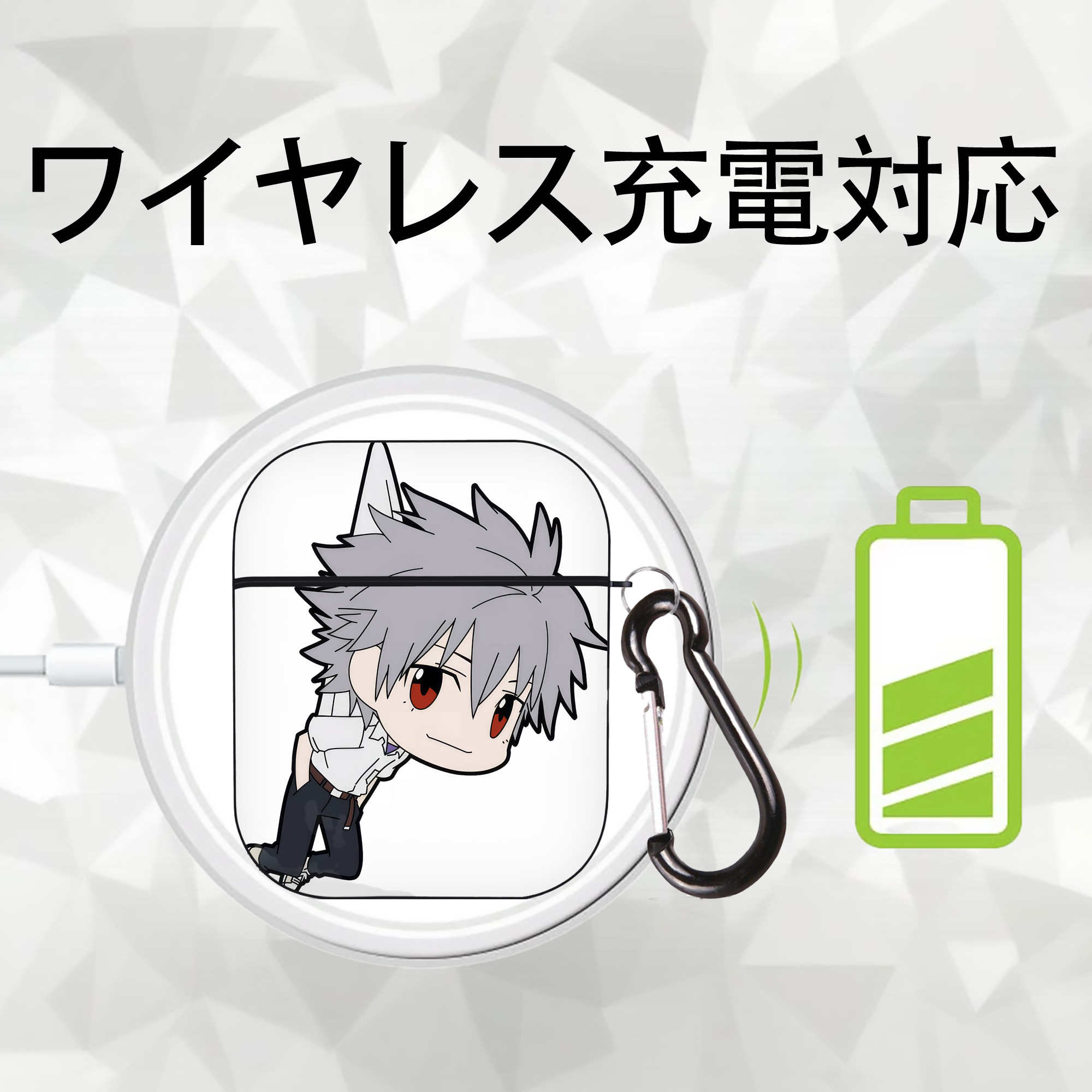 EVA 新世紀エヴァンゲリオン AirPods 第2世代保護ケース ハードシェル ブラック 耐衝撃・防指紋・カラビナ付き