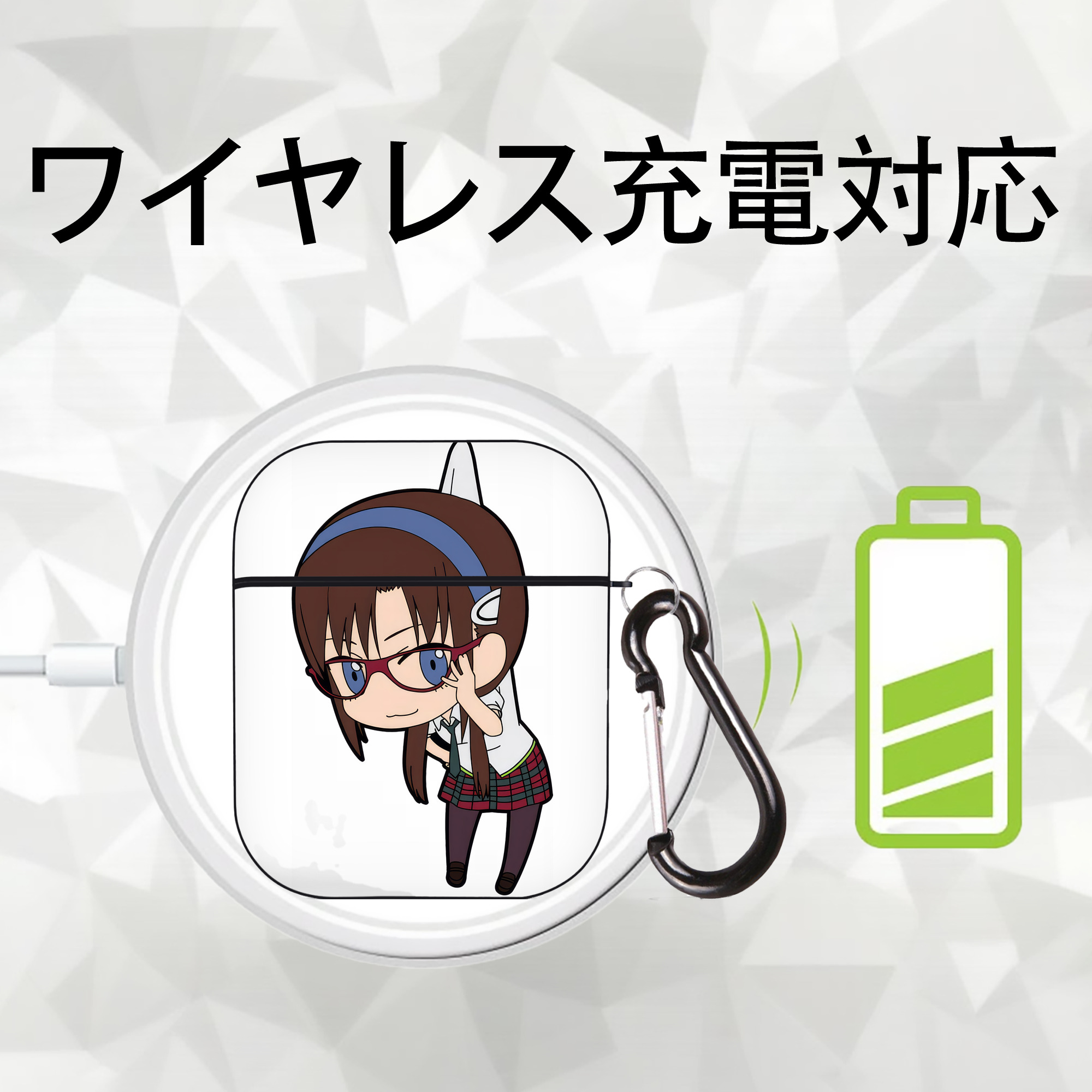 EVA 新世紀エヴァンゲリオン AirPods 第2世代保護ケース ハードシェル ブラック 耐衝撃・防指紋・カラビナ付き