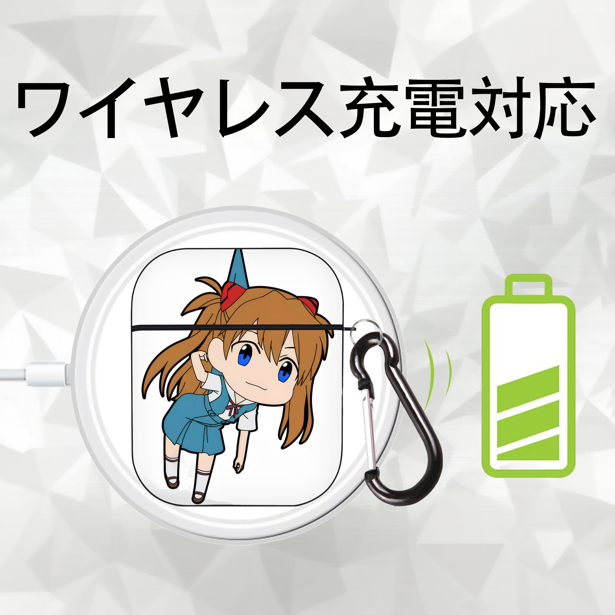EVA 新世紀エヴァンゲリオン AirPods 第2世代保護ケース ハードシェル ブラック 耐衝撃・防指紋・カラビナ付き