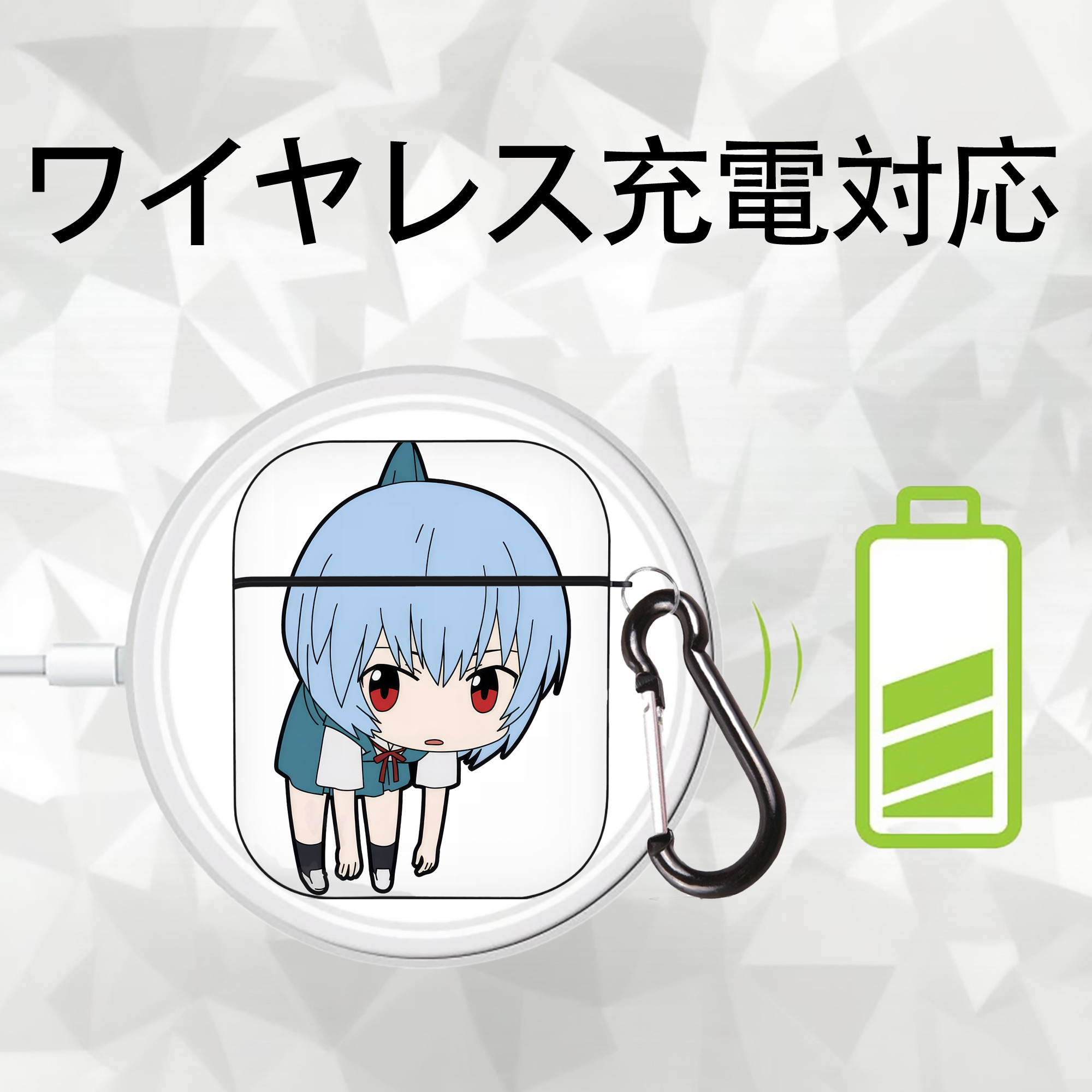 EVA 新世紀エヴァンゲリオン AirPods 第2世代保護ケース ハードシェル ブラック 耐衝撃・防指紋・カラビナ付き