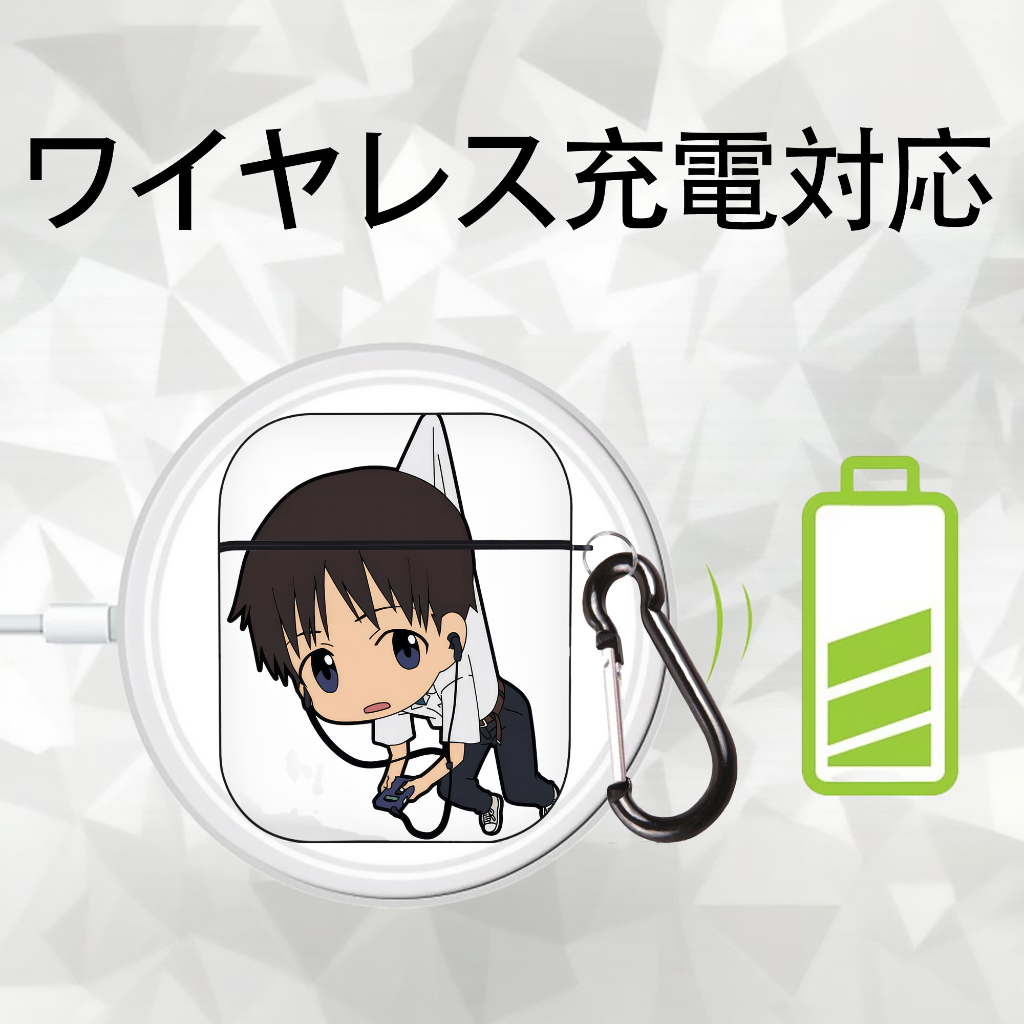 EVA 新世紀エヴァンゲリオン AirPods 第2世代保護ケース ハードシェル ブラック 耐衝撃・防指紋・カラビナ付き