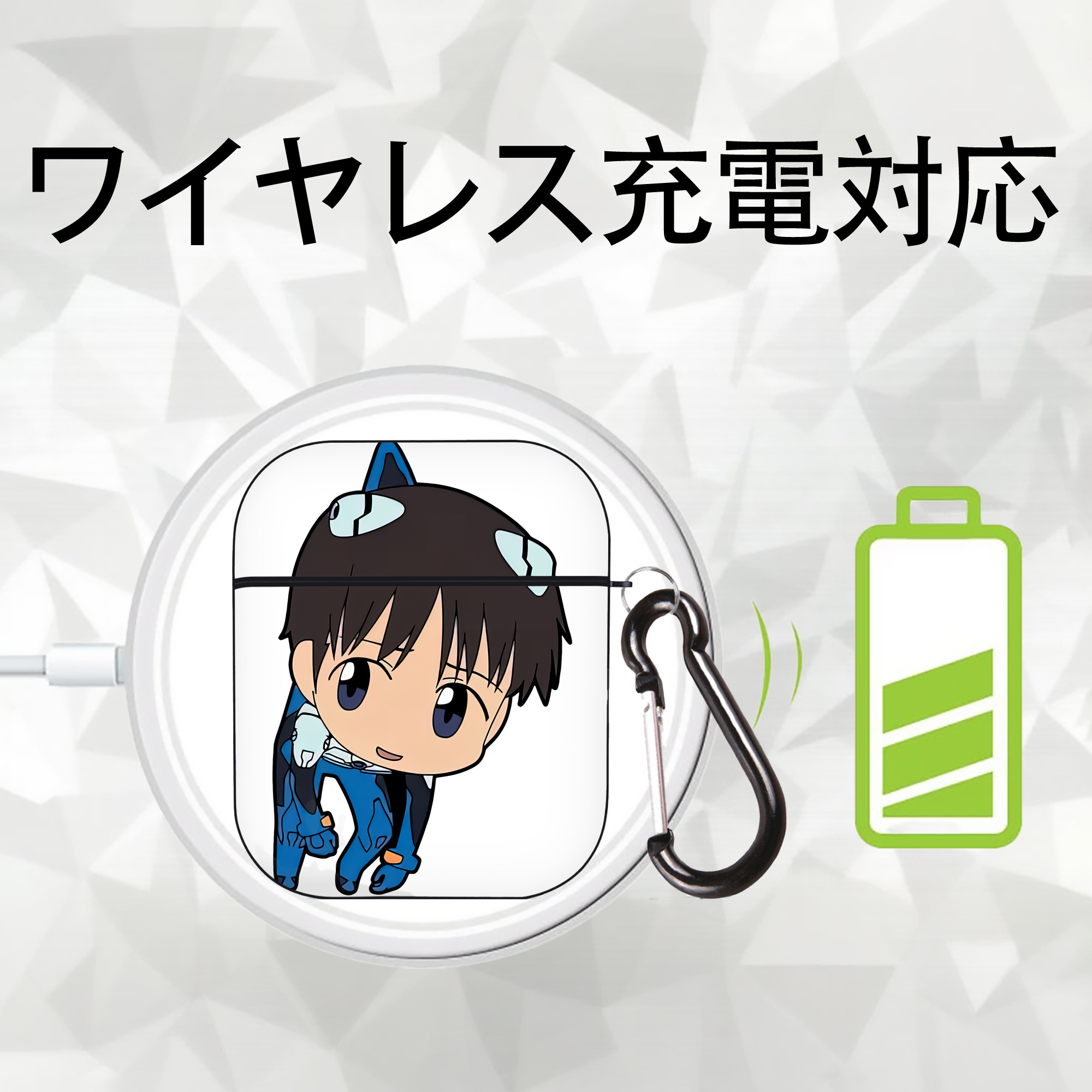EVA 新世紀エヴァンゲリオン AirPods 第2世代保護ケース ハードシェル ブラック 耐衝撃・防指紋・カラビナ付き