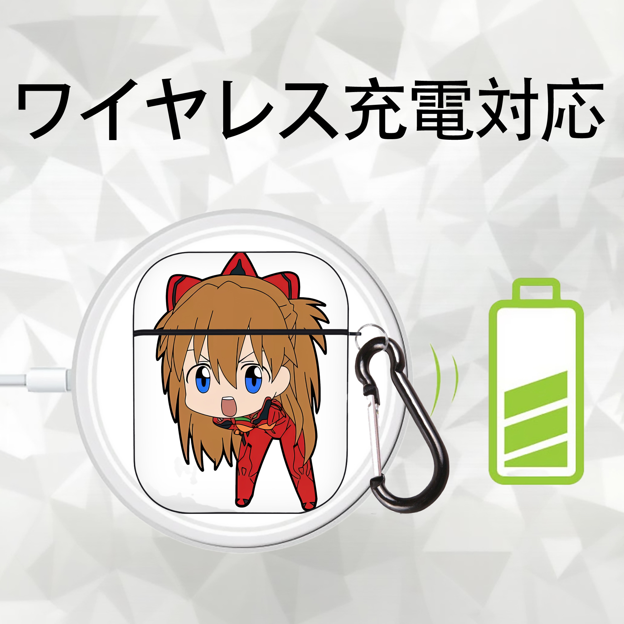 EVA 新世紀エヴァンゲリオン AirPods 第2世代保護ケース ハードシェル ブラック 耐衝撃・防指紋・カラビナ付き